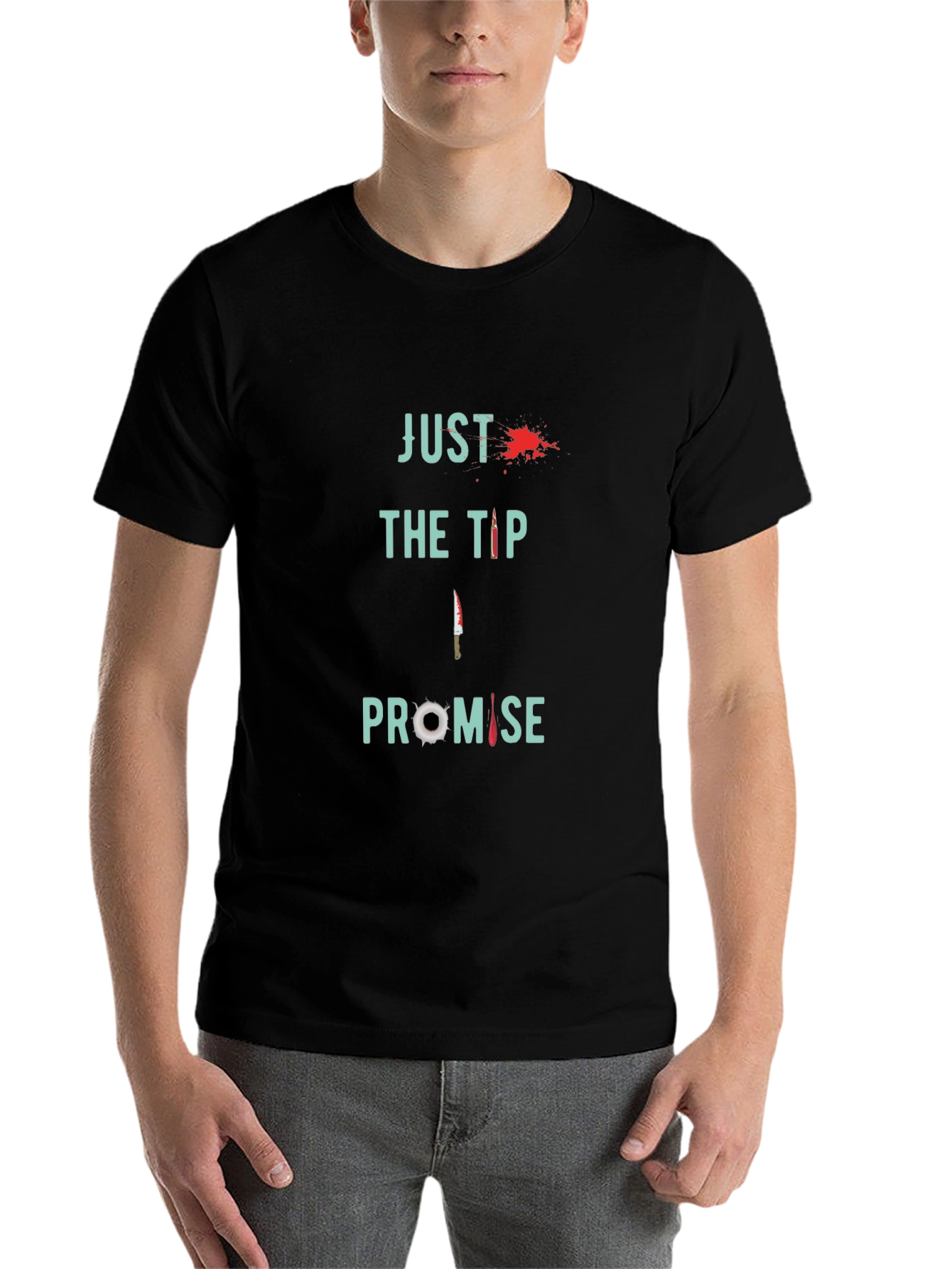 Black Just the Tip Promise Graphic Tee view 7