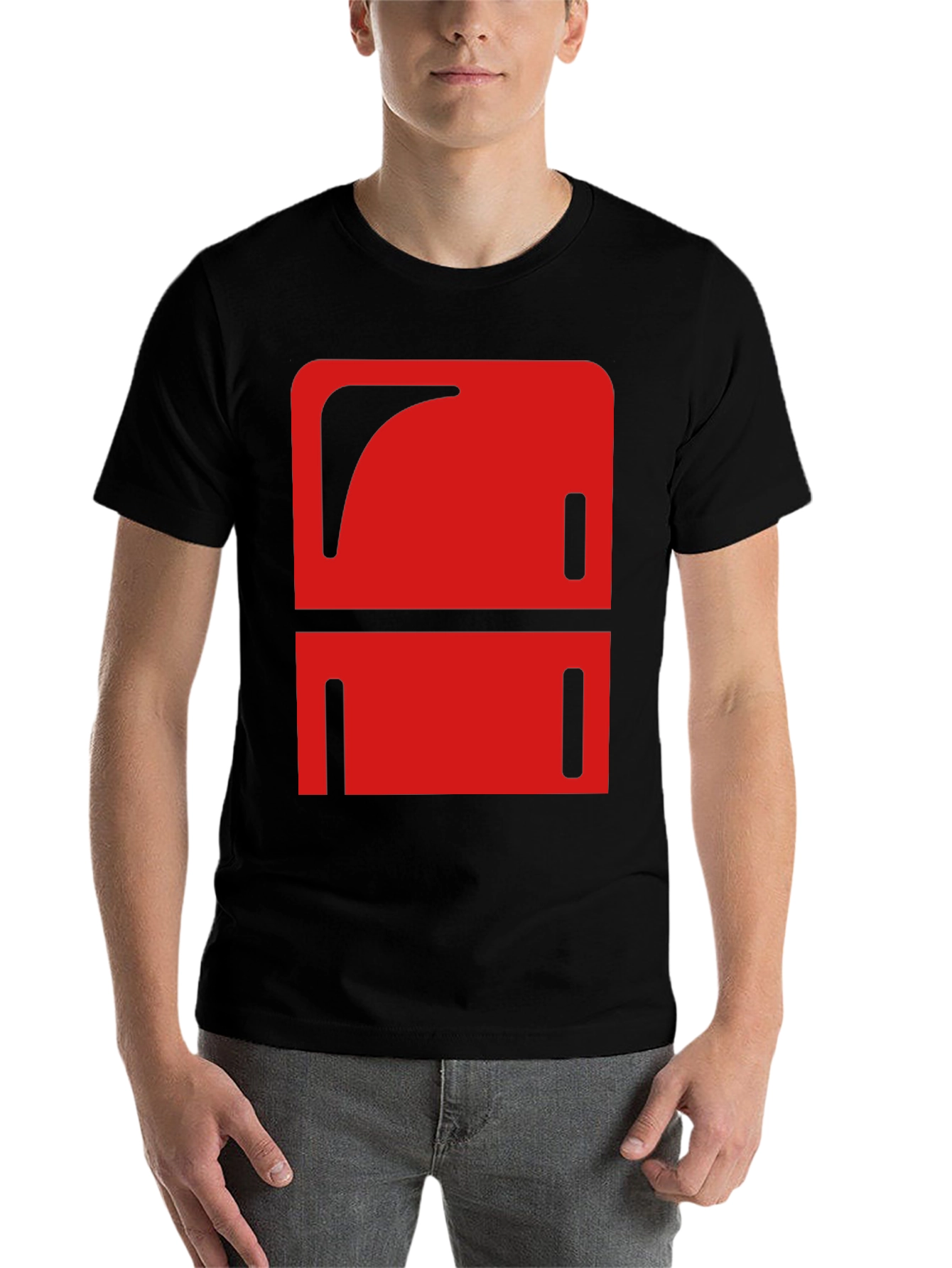Black Abstract Red Graphic Print Black T-Shirt view 7