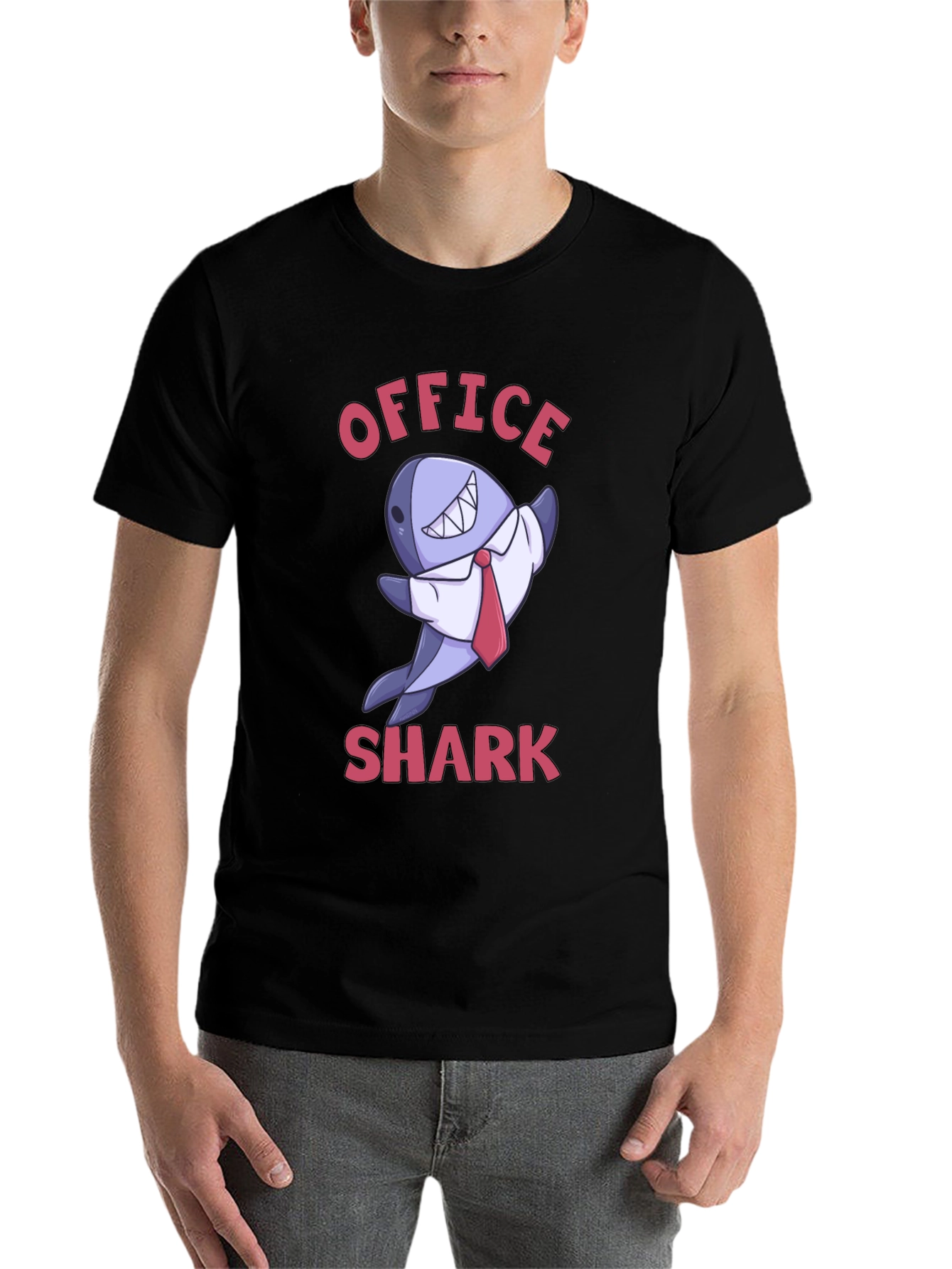 Black Office Shark Graphic T-Shirt - Funny & Unique! view 7