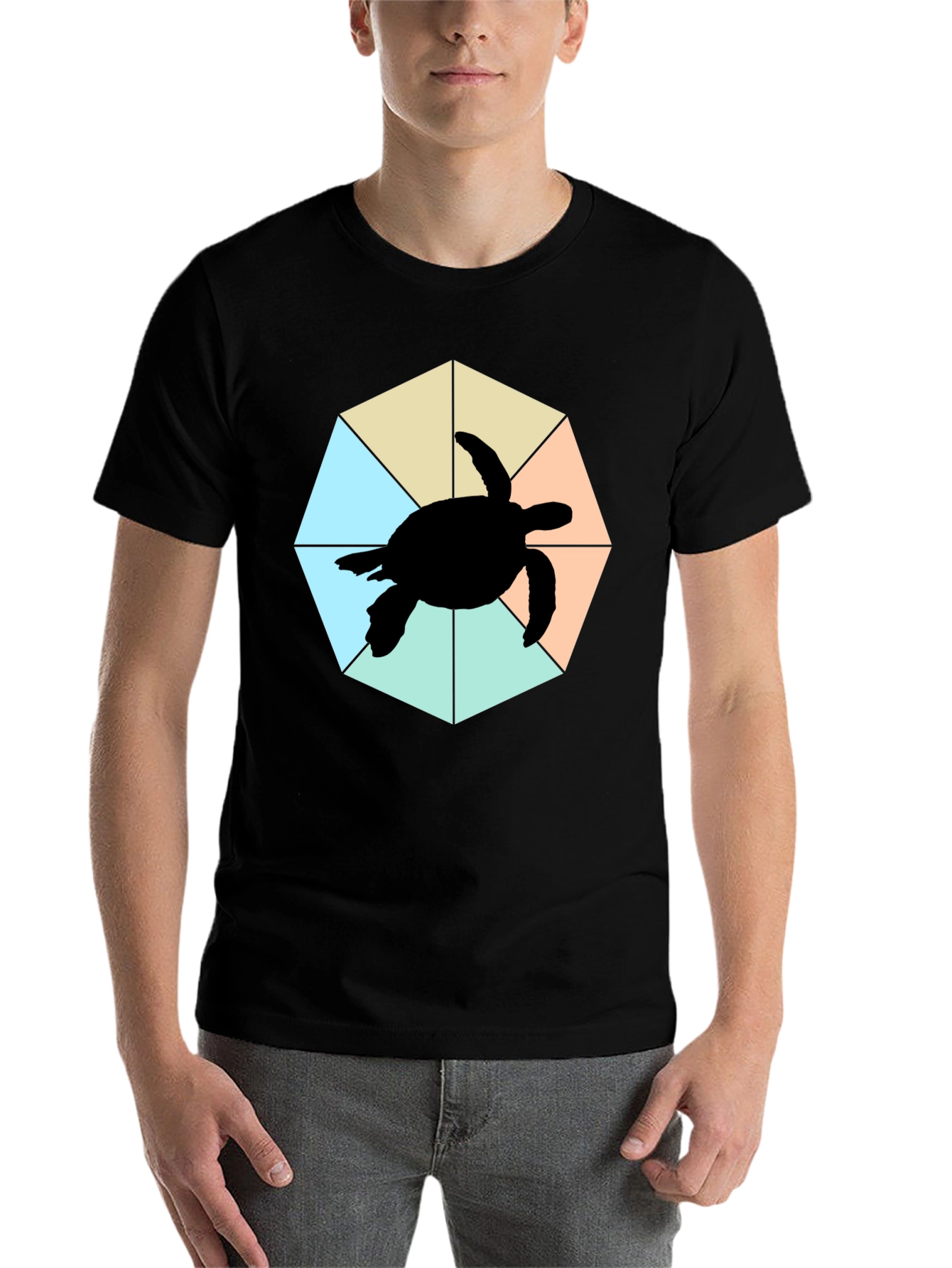 Black Sea Turtle Graphic Tee - Black Cotton Blend view 7