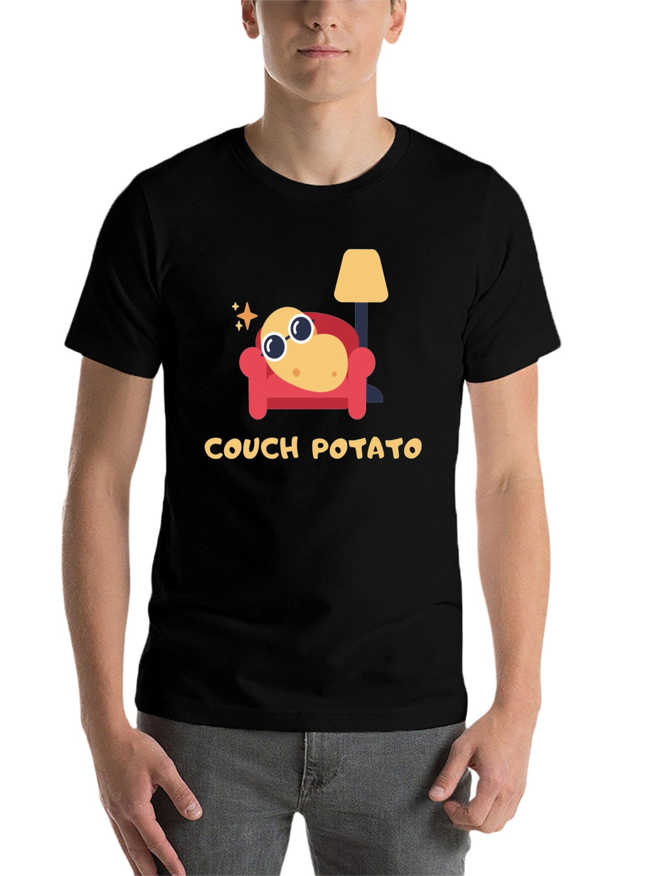 Black Couch Potato Graphic Tee - Lazy Day Comfort view 7