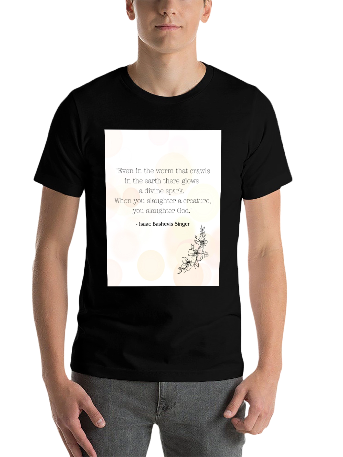 Black Philosophical Quote Graphic Tee - Unisex Black T-Shirt view 7