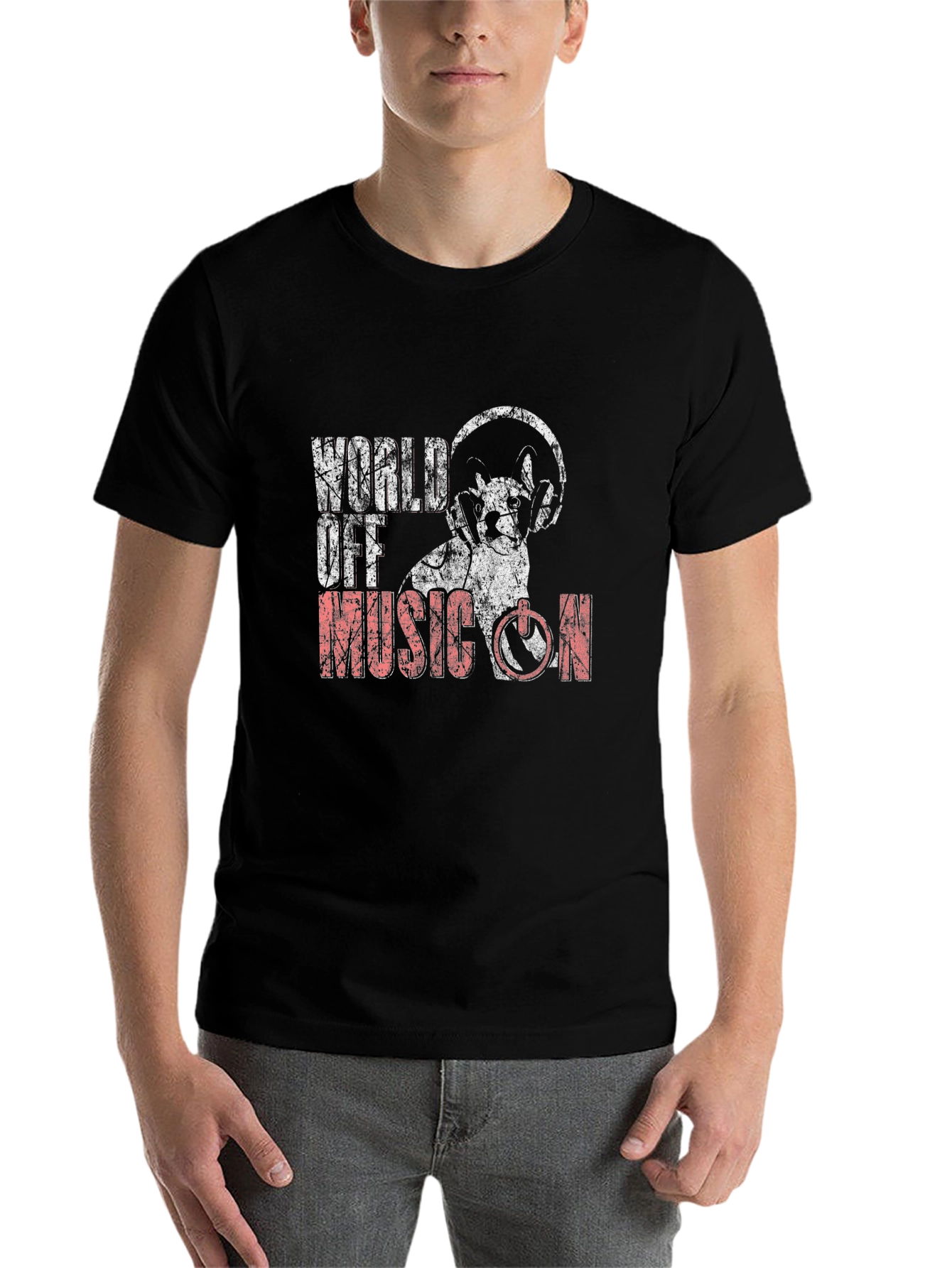 Black World Off Music On Graphic Tee view 7