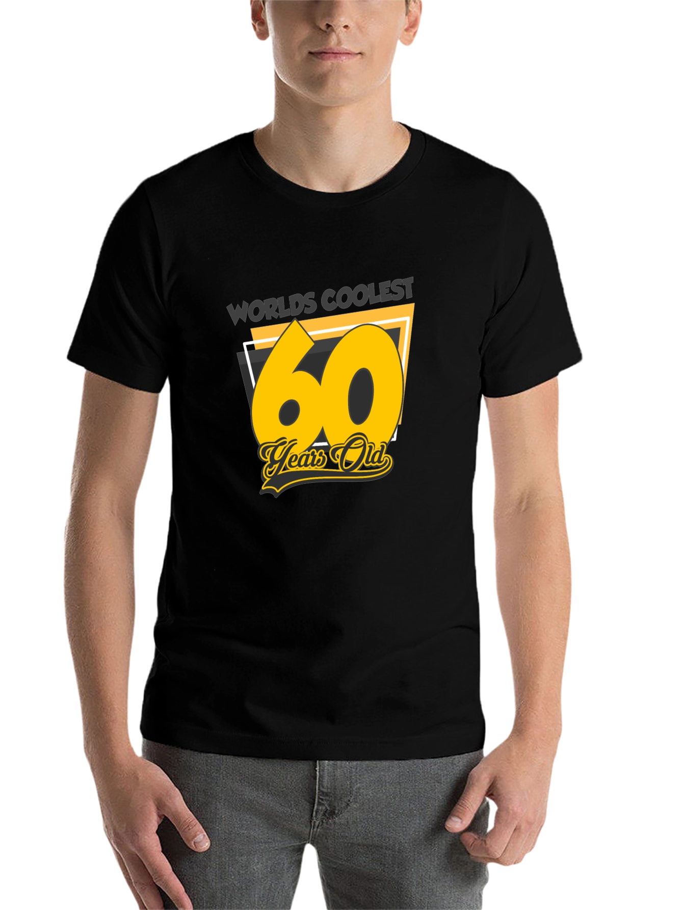 Black Worlds Coolest 60 Years Old Black T-Shirt view 7