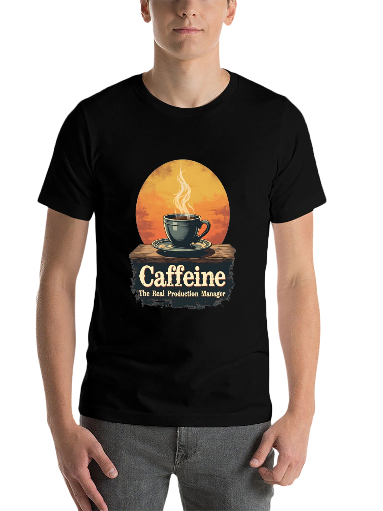 Black Caffeine: The Real Production Manager T-Shirt view 7