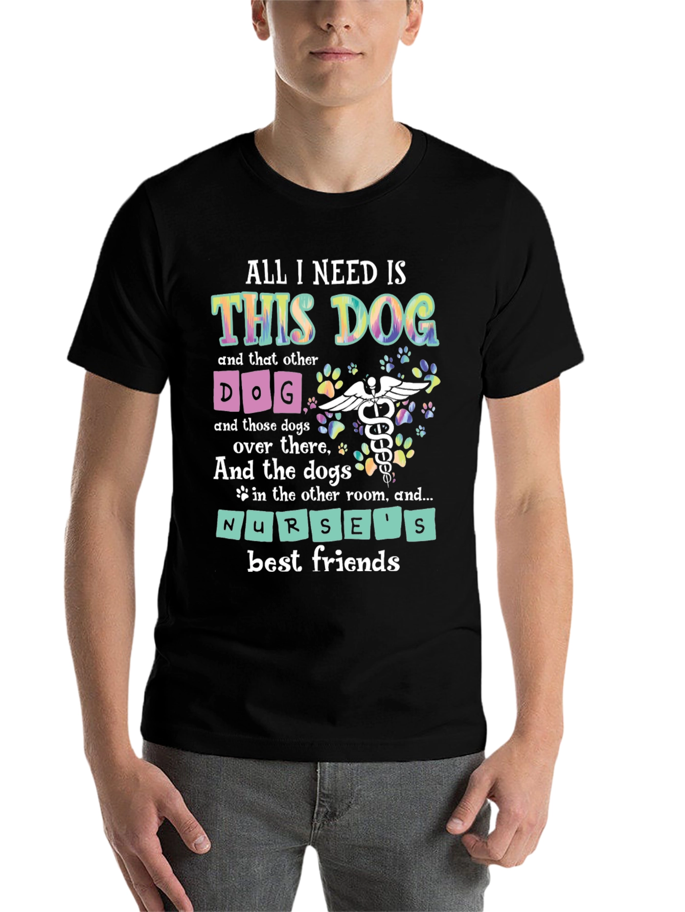 Black All I Need Is This Dog T-Shirt view 7
