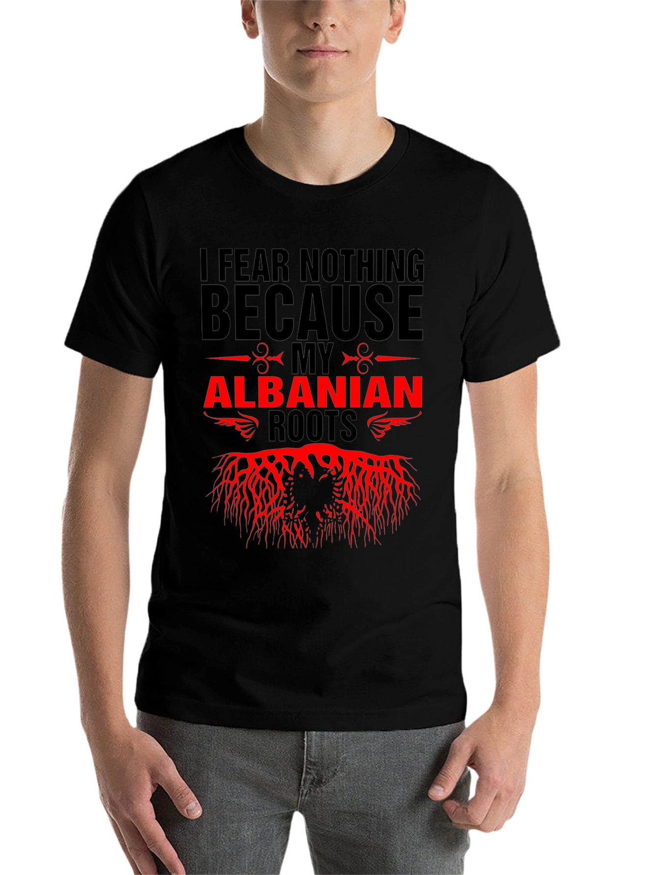 Black Albanian Roots Graphic Tee view 7