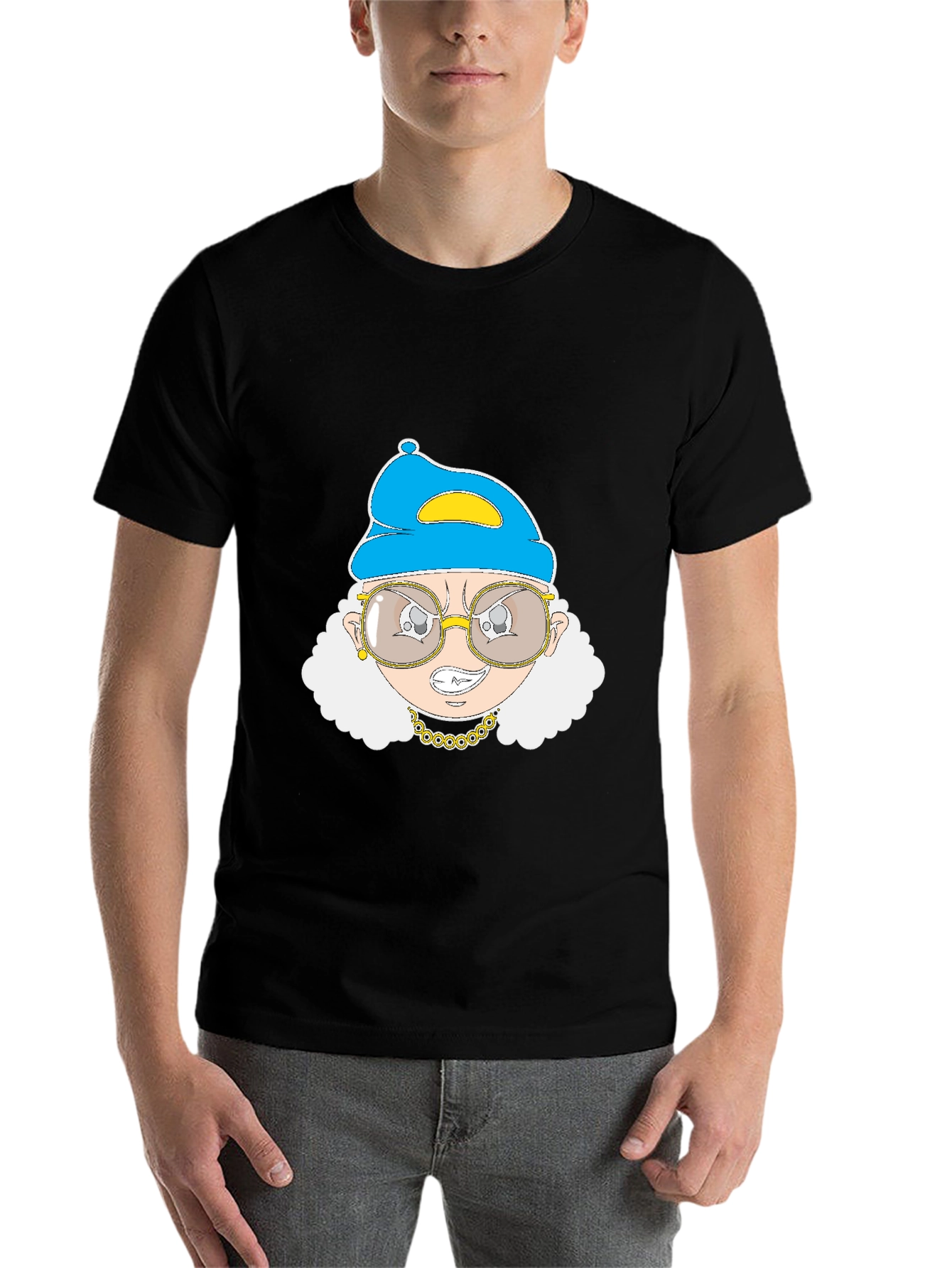 Black Grandma Gangster T-Shirt - Black view 7