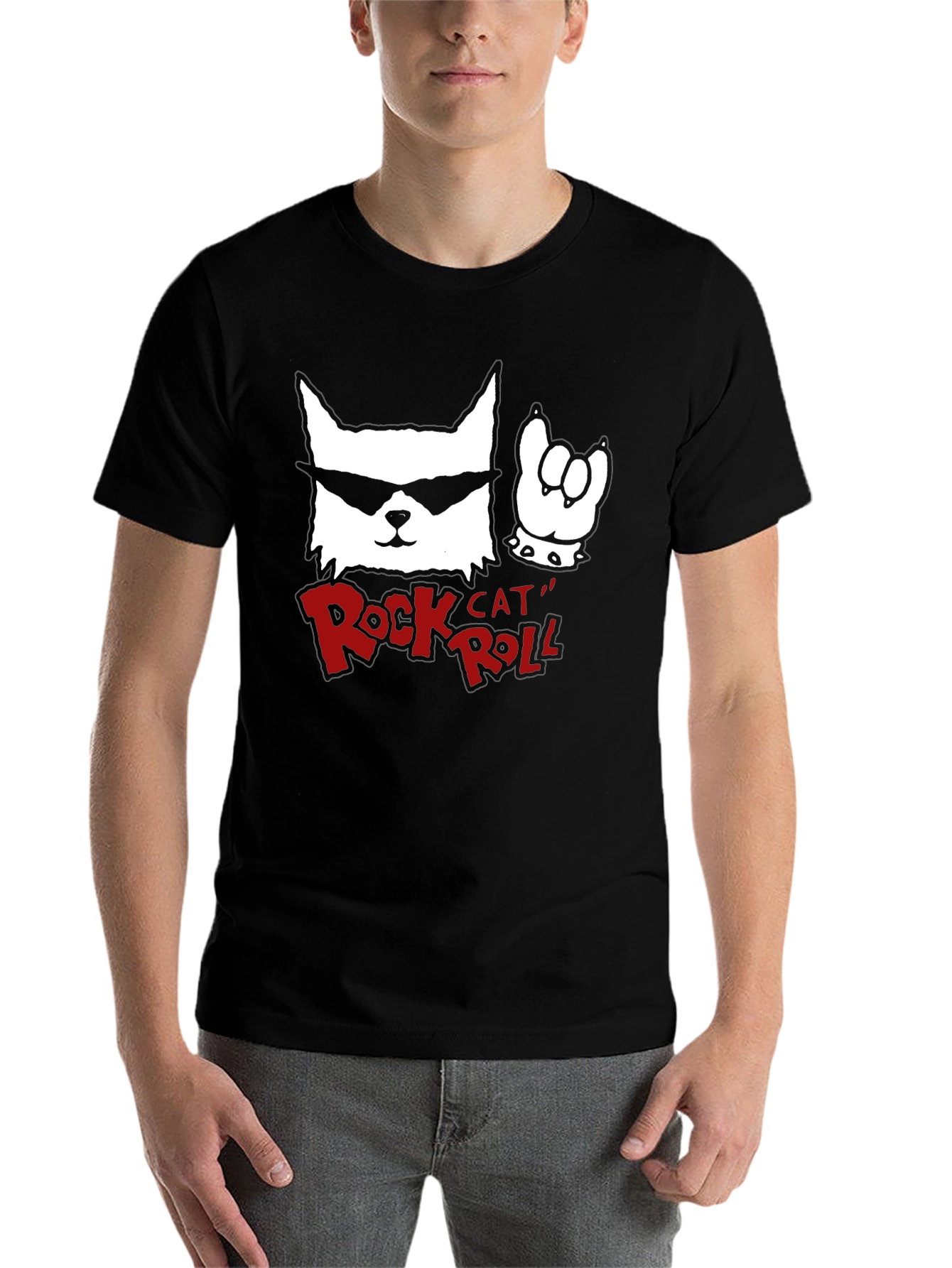 Rock Cat Roll Black T-Shirt - 7