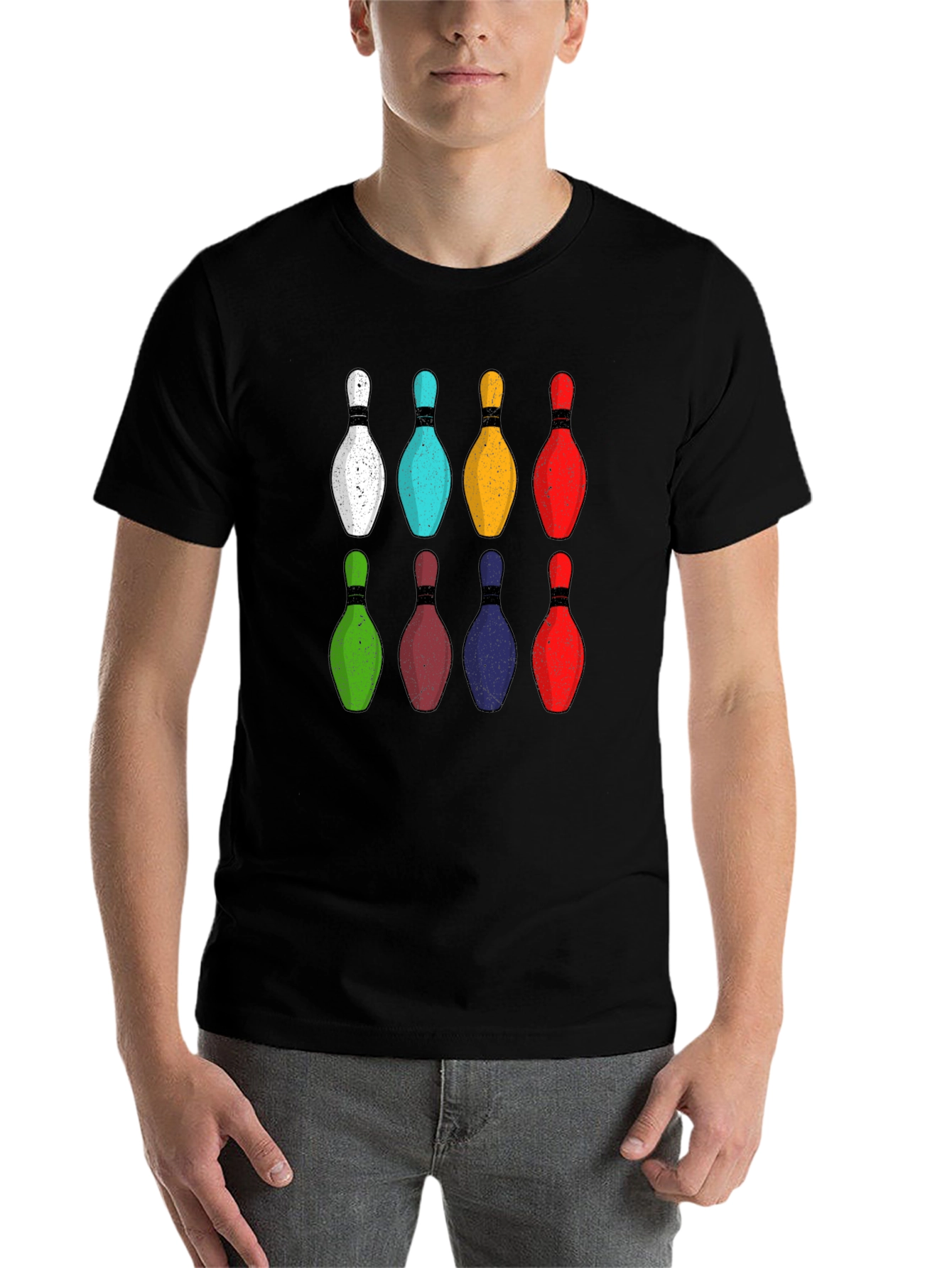Black Bowling Pins Graphic Tee view 7