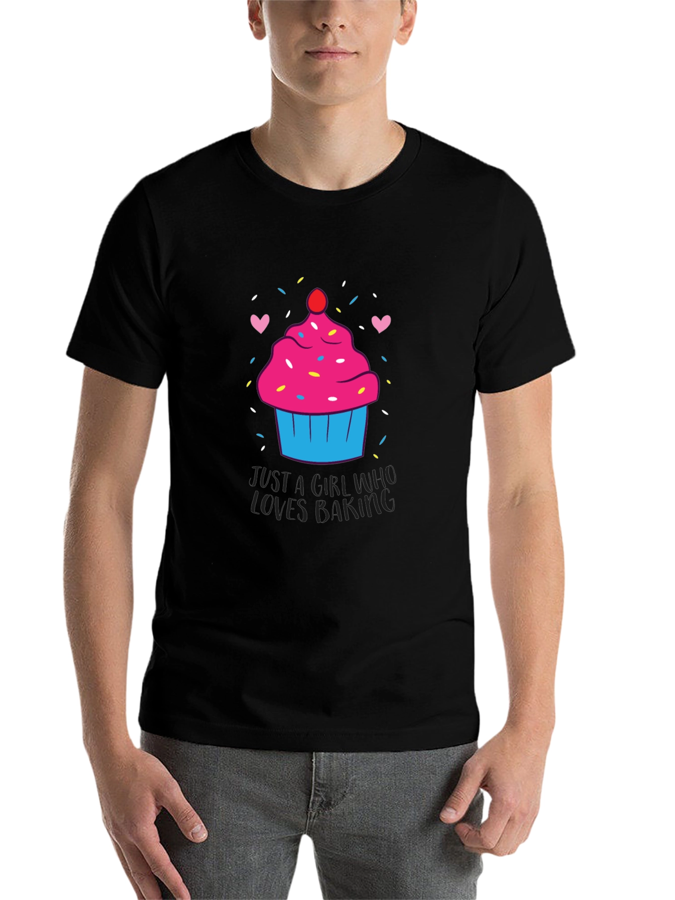 Black Cupcake Baking Lover T-Shirt view 7