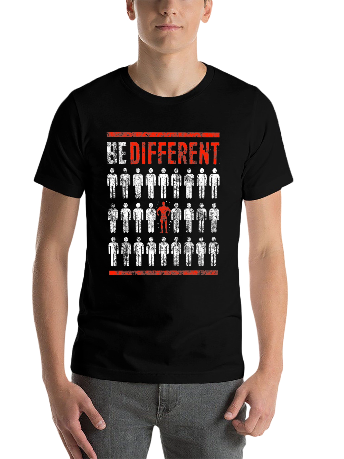 Black Be Different Graphic T-Shirt view 7