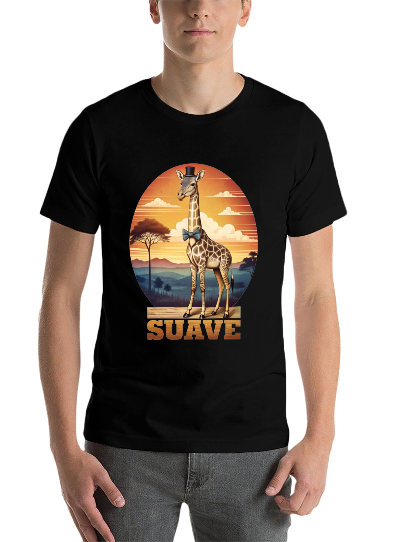 Black Suave Giraffe T-Shirt view 7