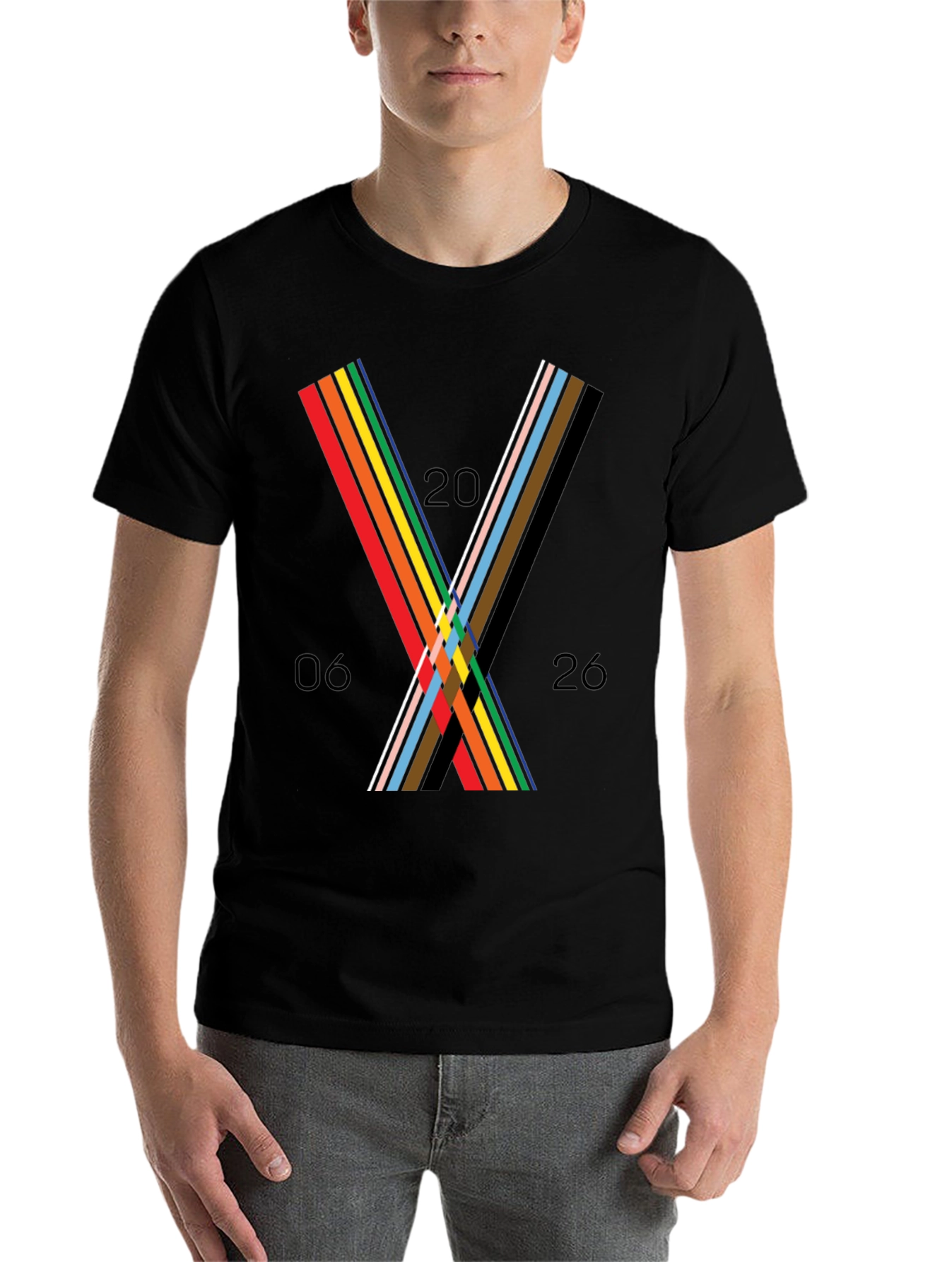 Black Abstract Graphic Tee - Unisex Black T-Shirt view 7