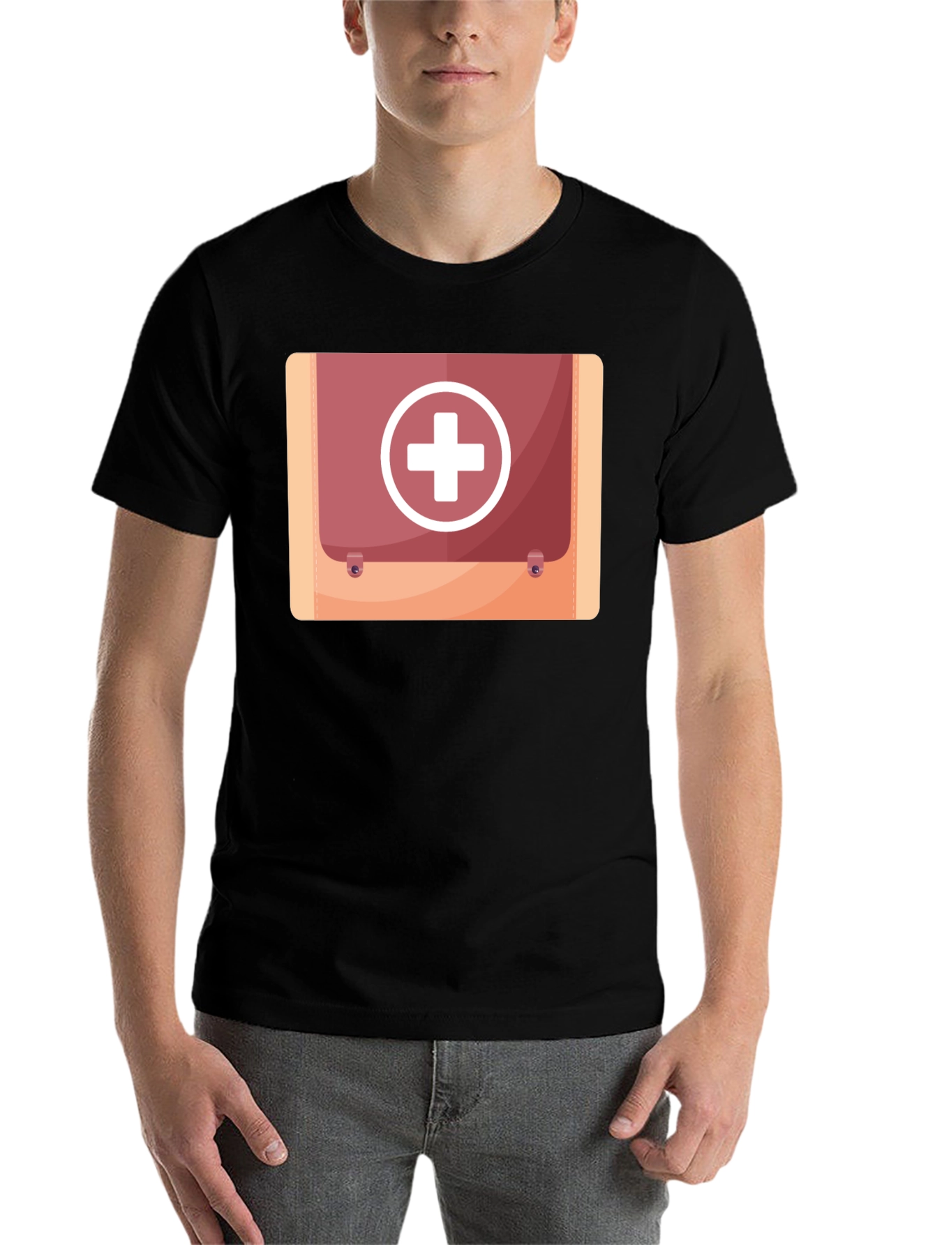 Black First Aid Kit Graphic Black Tee view 7