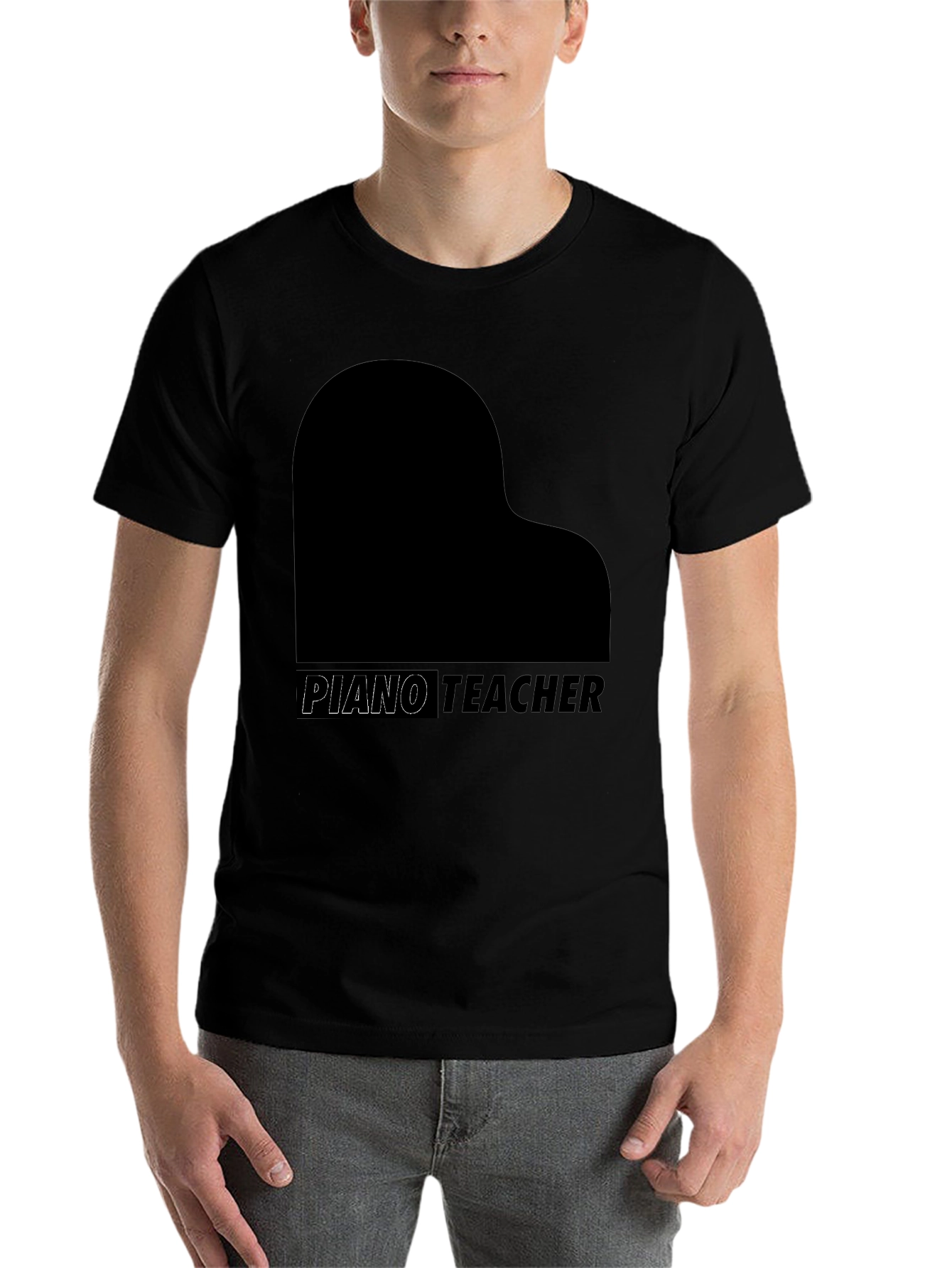 Piano Teacher Graphic Black T-Shirt - 7