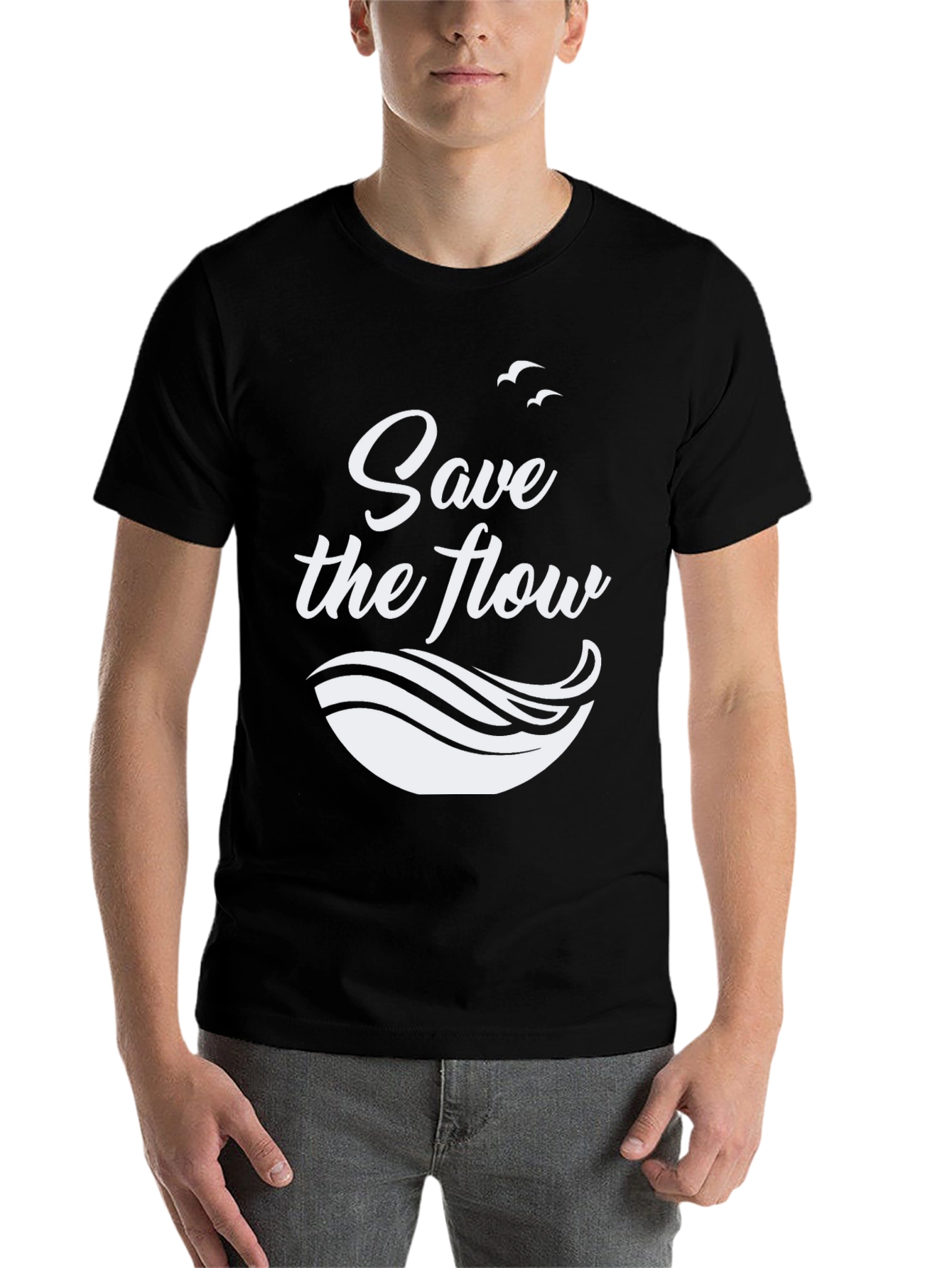 Black Save the Flow Graphic Tee view 7