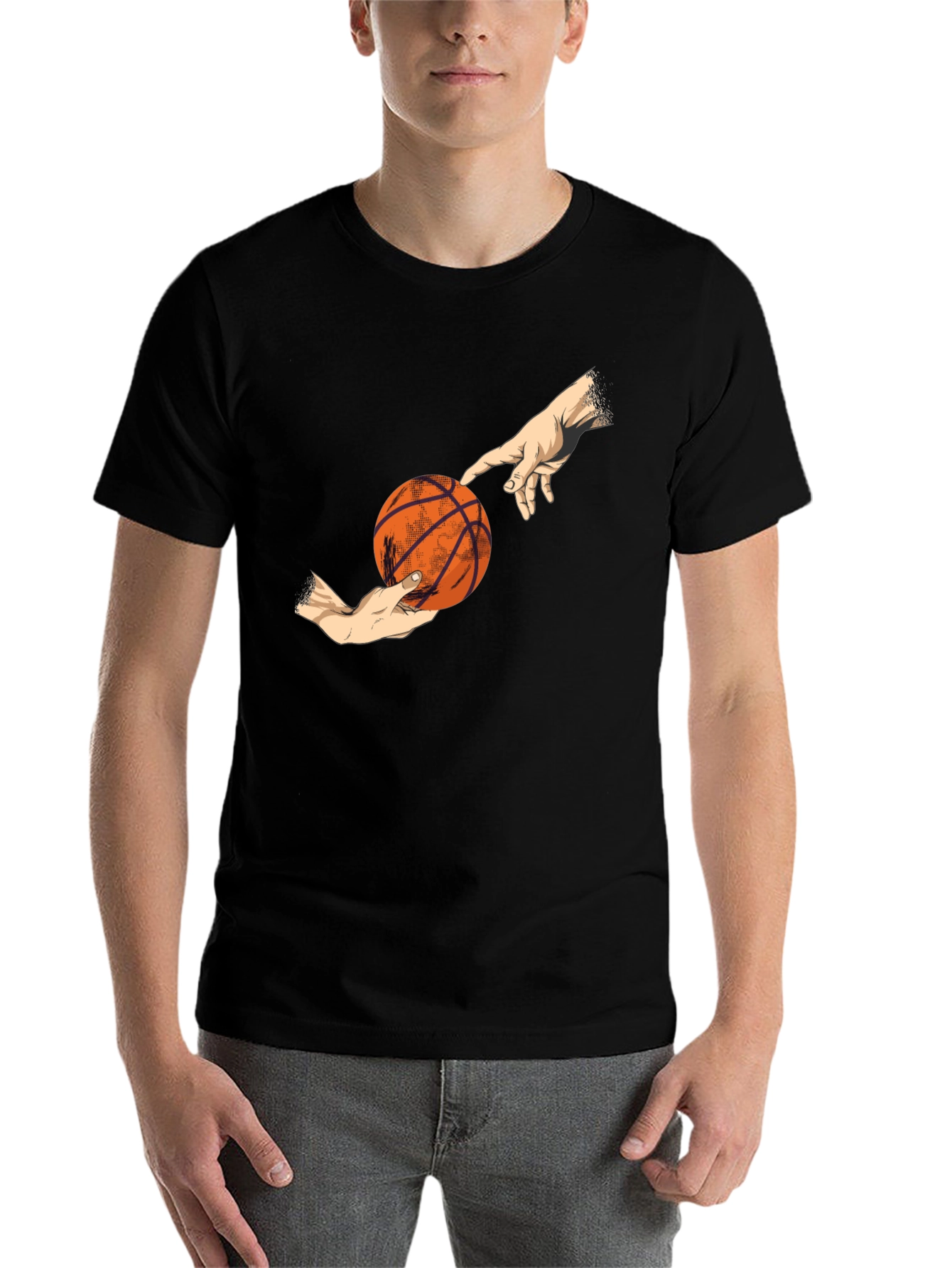 Black Basketball Creation T-Shirt - Artistic Sports Tee view 7