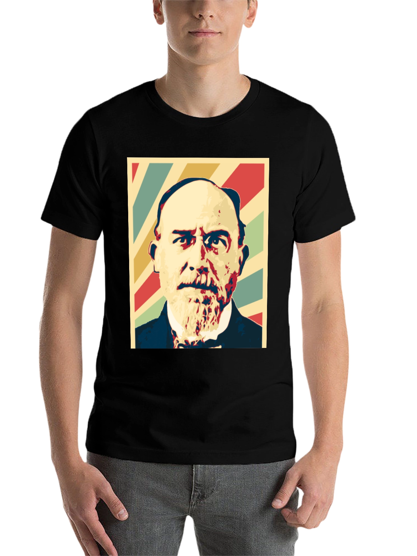 Black Vintage Portrait Graphic Tee -  Retro Style view 7