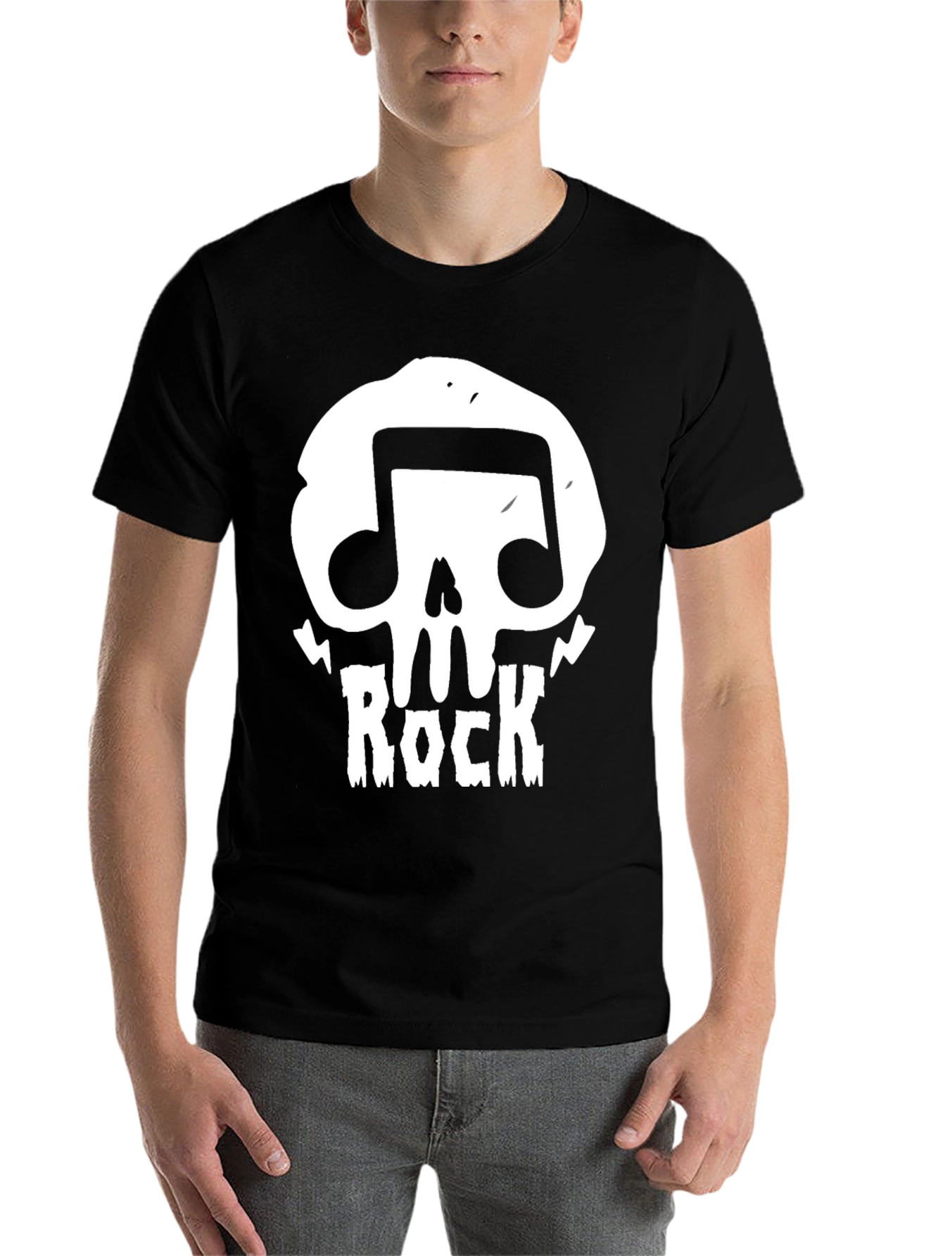 Black Rock Music Skull T-Shirt - Mens Black Graphic Tee view 7