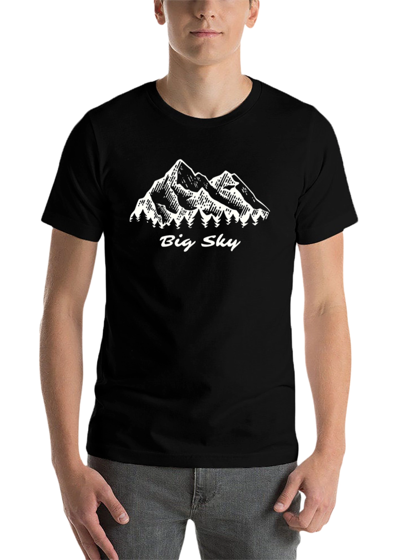 Black Big Sky Mountain Graphic T-Shirt - Black view 7
