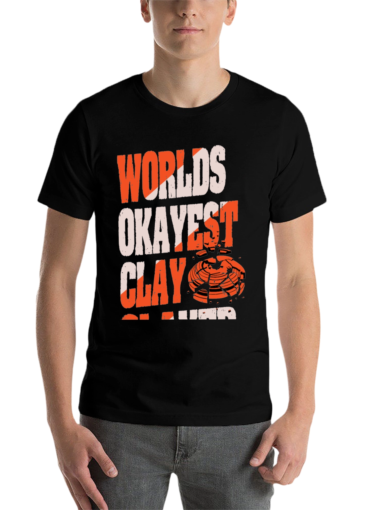 Black World's Okayest Clay Shooter T-Shirt view 7