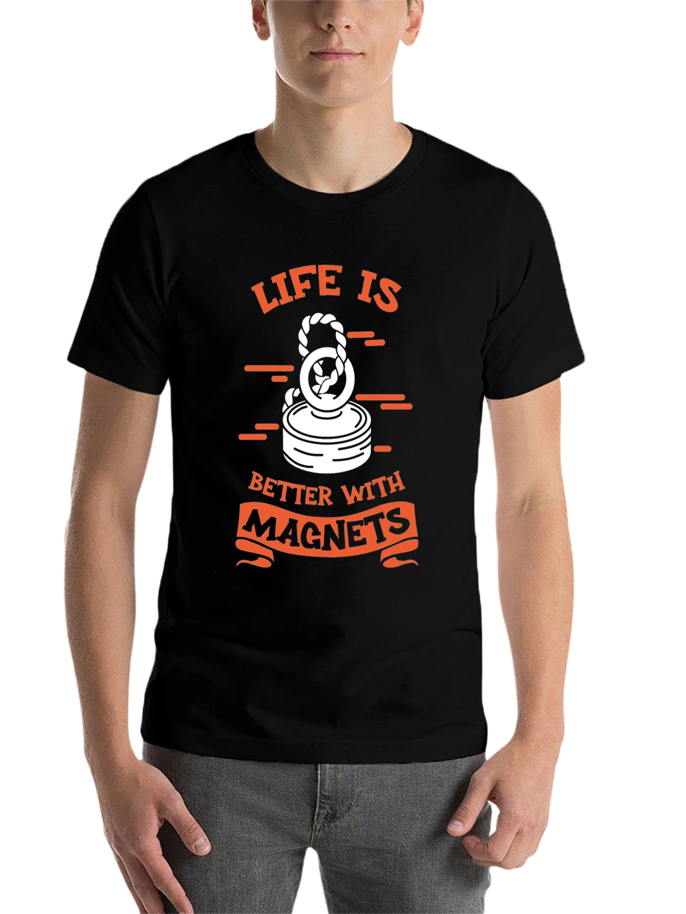 Life is Better with Magnets Black T-Shirt - 7