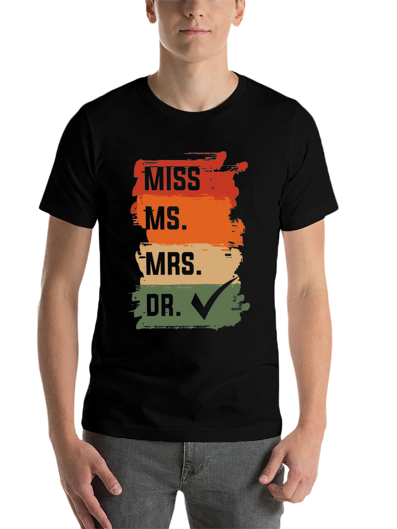 Black Doctor Graduation T-Shirt - MISS MS MRS DR Check view 7