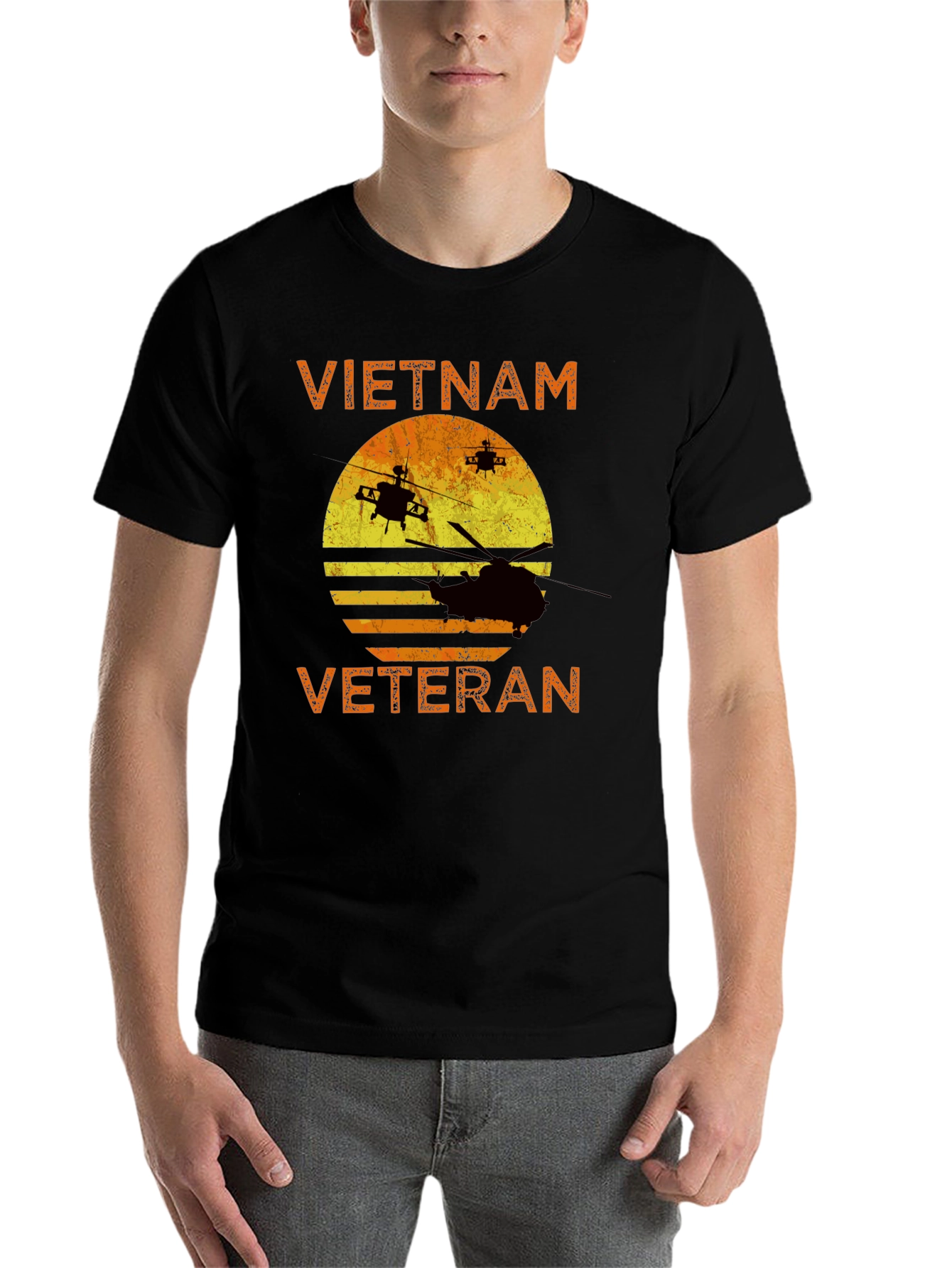 Black Vietnam Veteran Graphic T-Shirt view 7