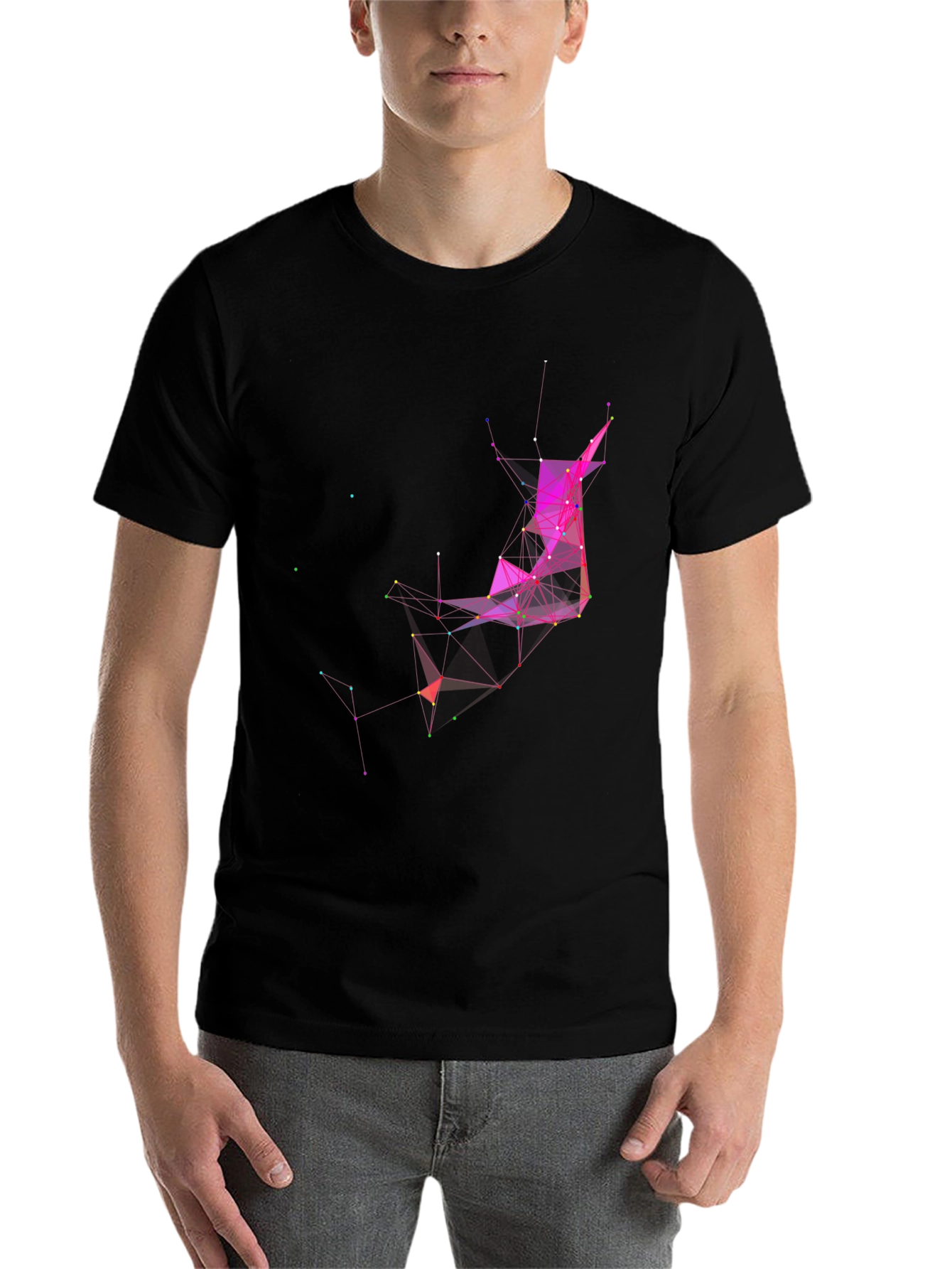 Black Abstract Geometric T-Shirt view 7