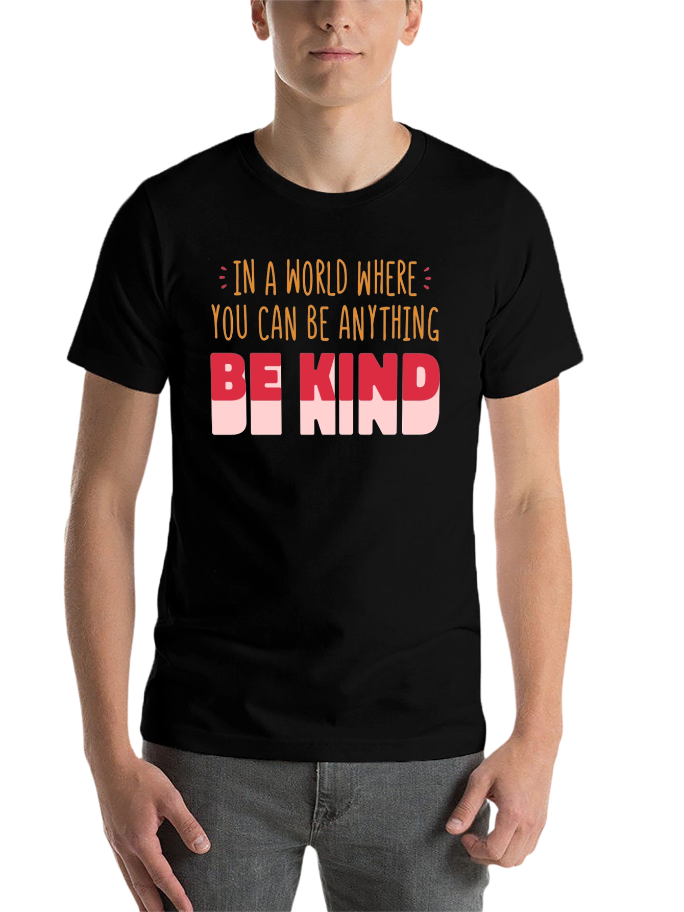 Black Be Kind T-Shirt - Inspirational Graphic Tee view 7
