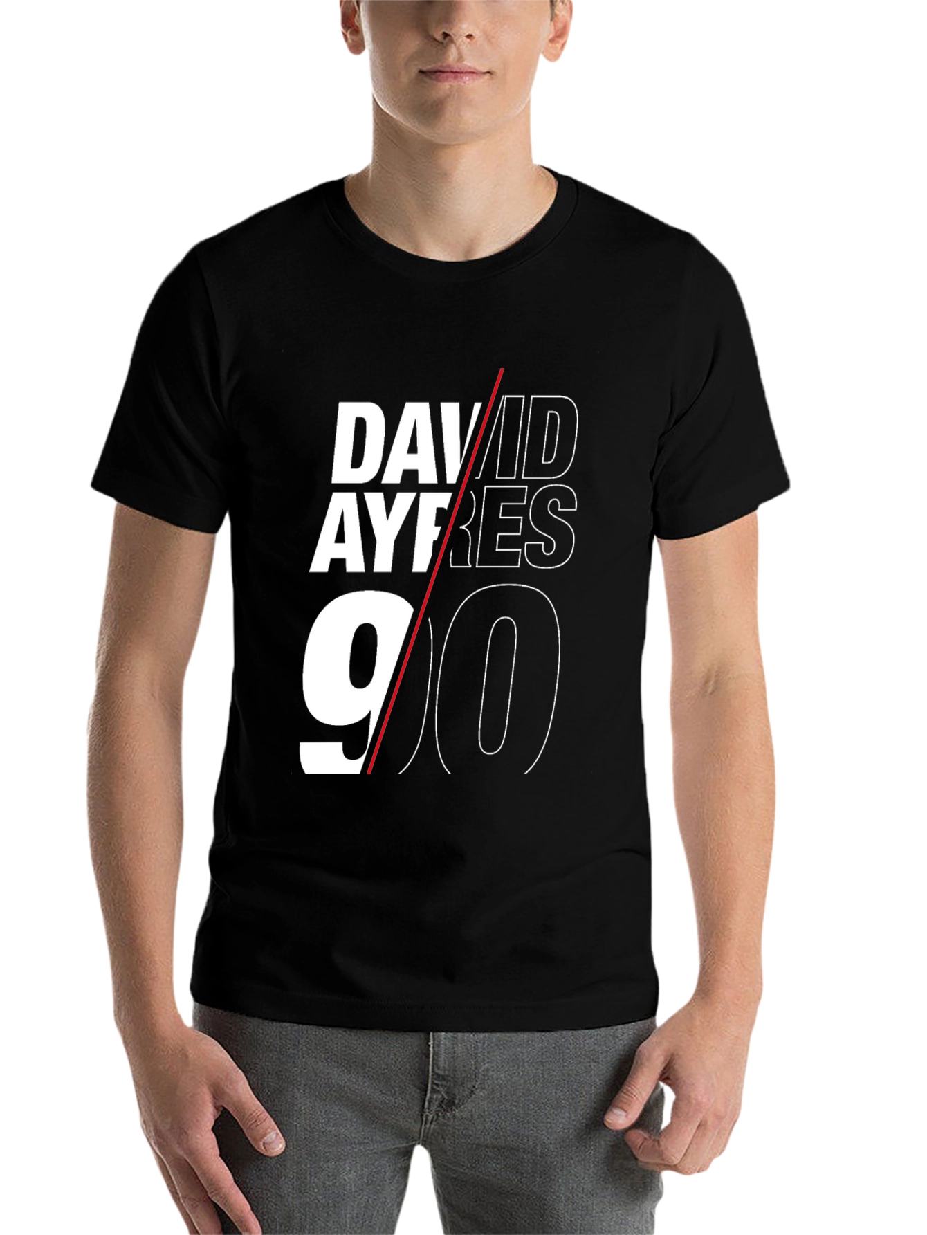 Black David Ayres 90 Black Graphic T-Shirt view 7