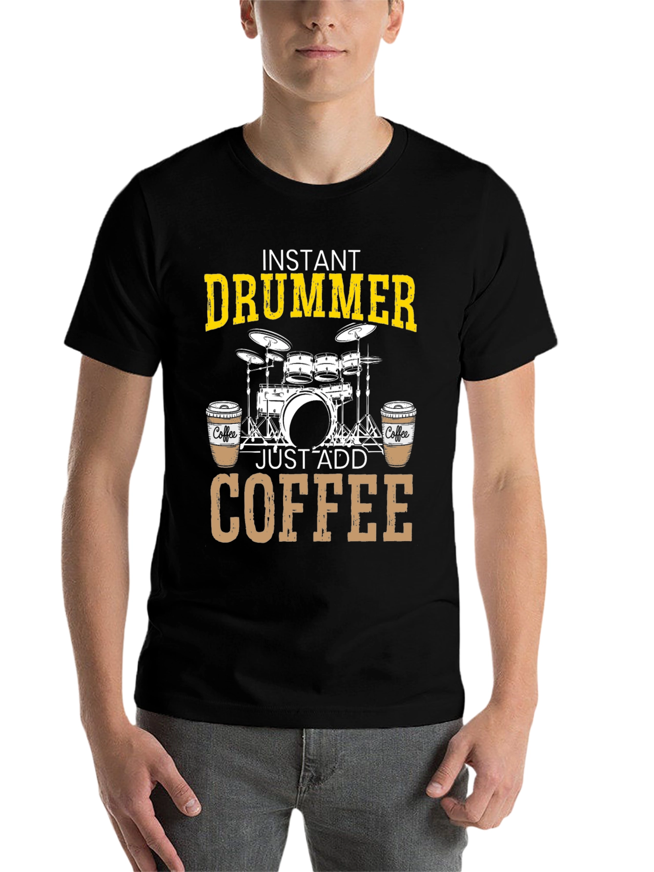 Instant Drummer Just Add Coffee T-Shirt - 7