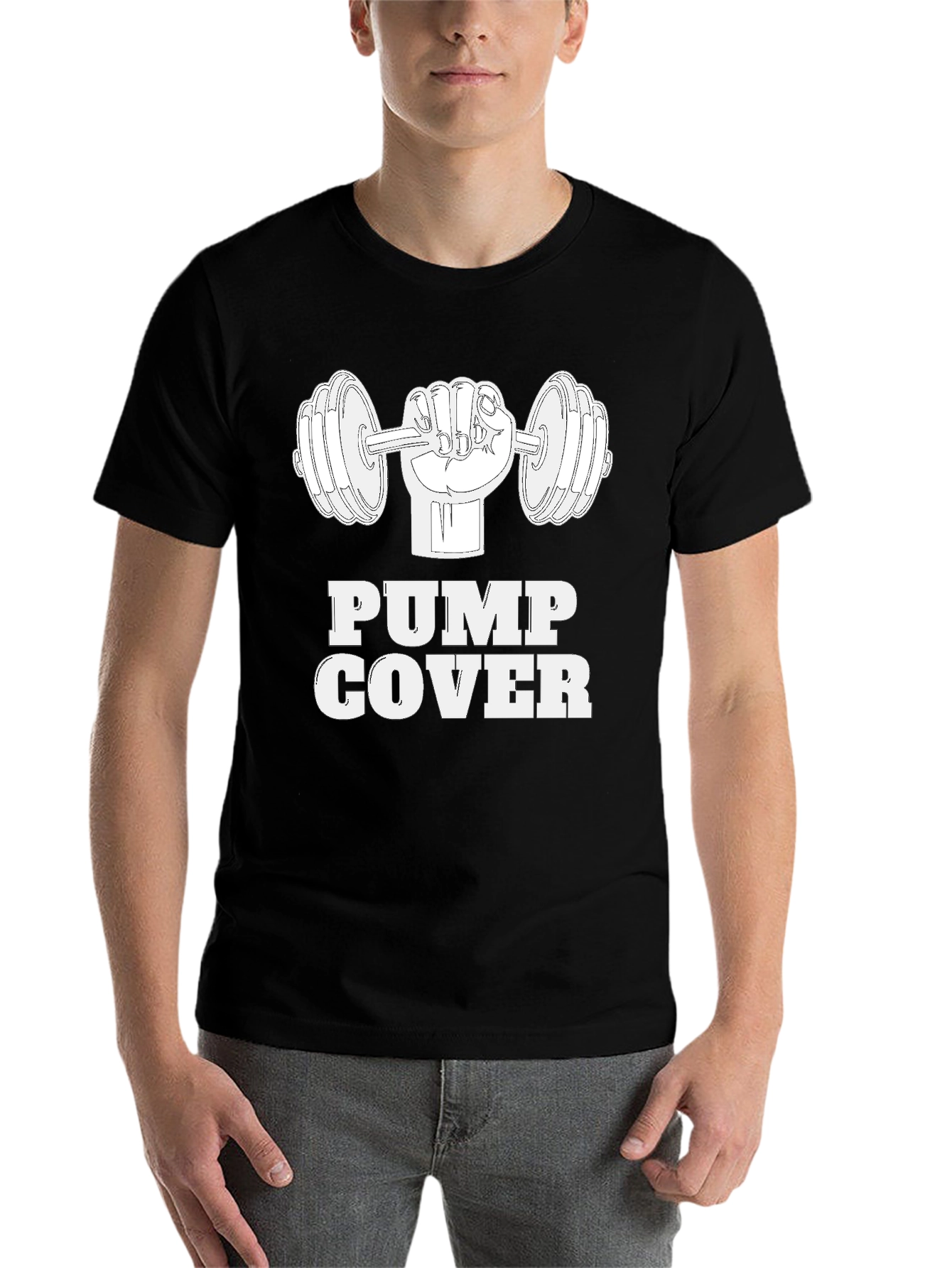 Black Pump Cover Weightlifting T-Shirt view 7