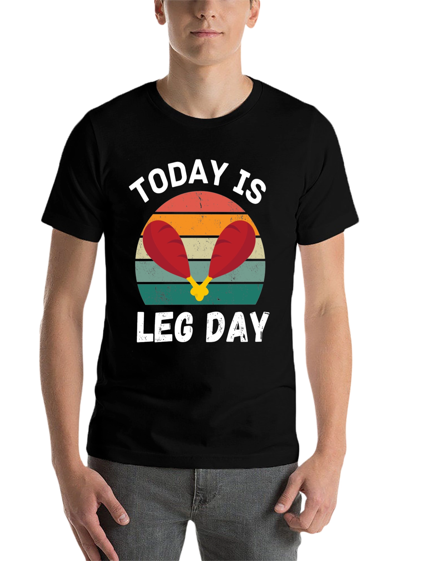 Black Today is Leg Day T-Shirt view 7