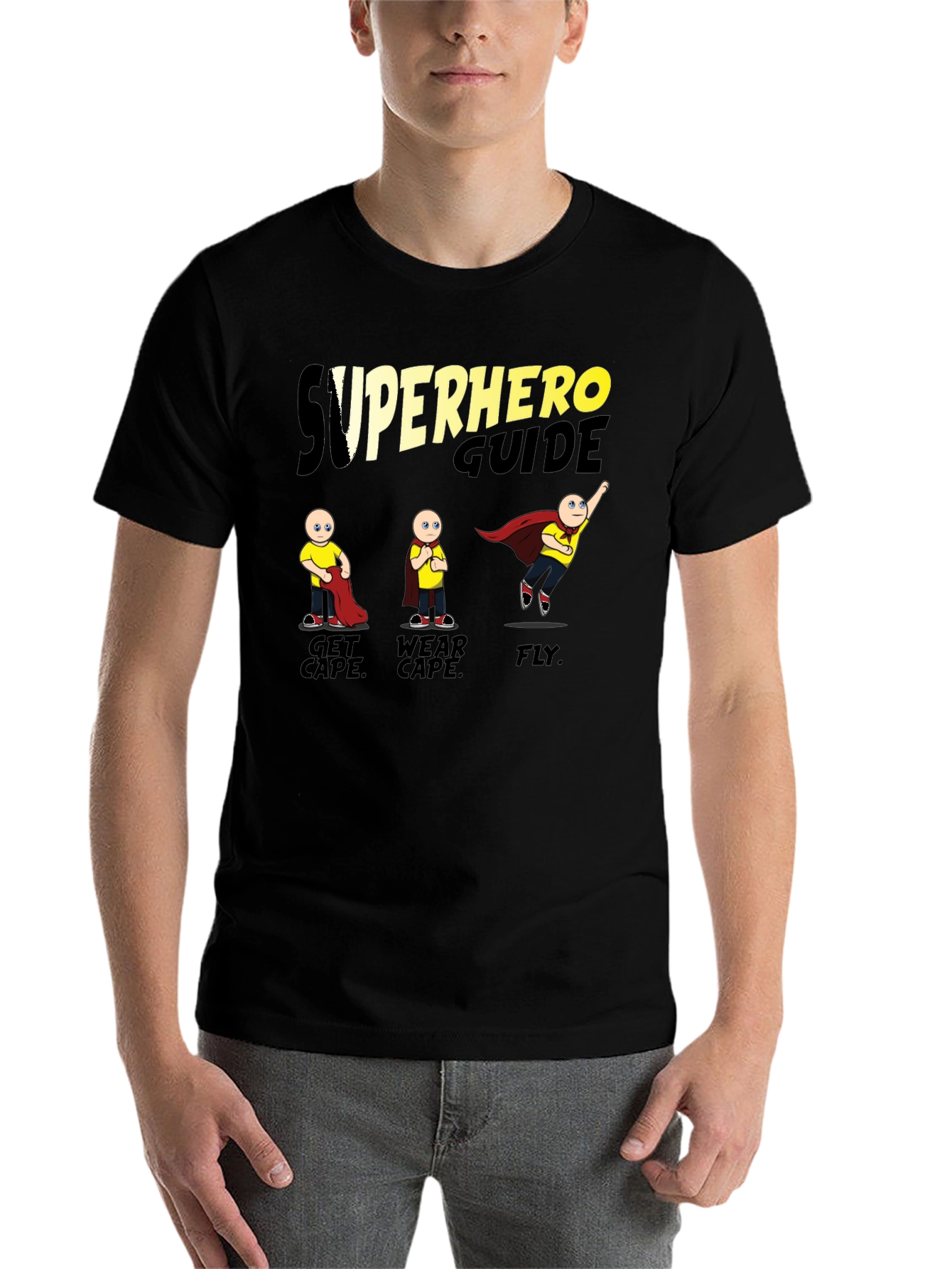 Black Superhero Guide T-Shirt view 7