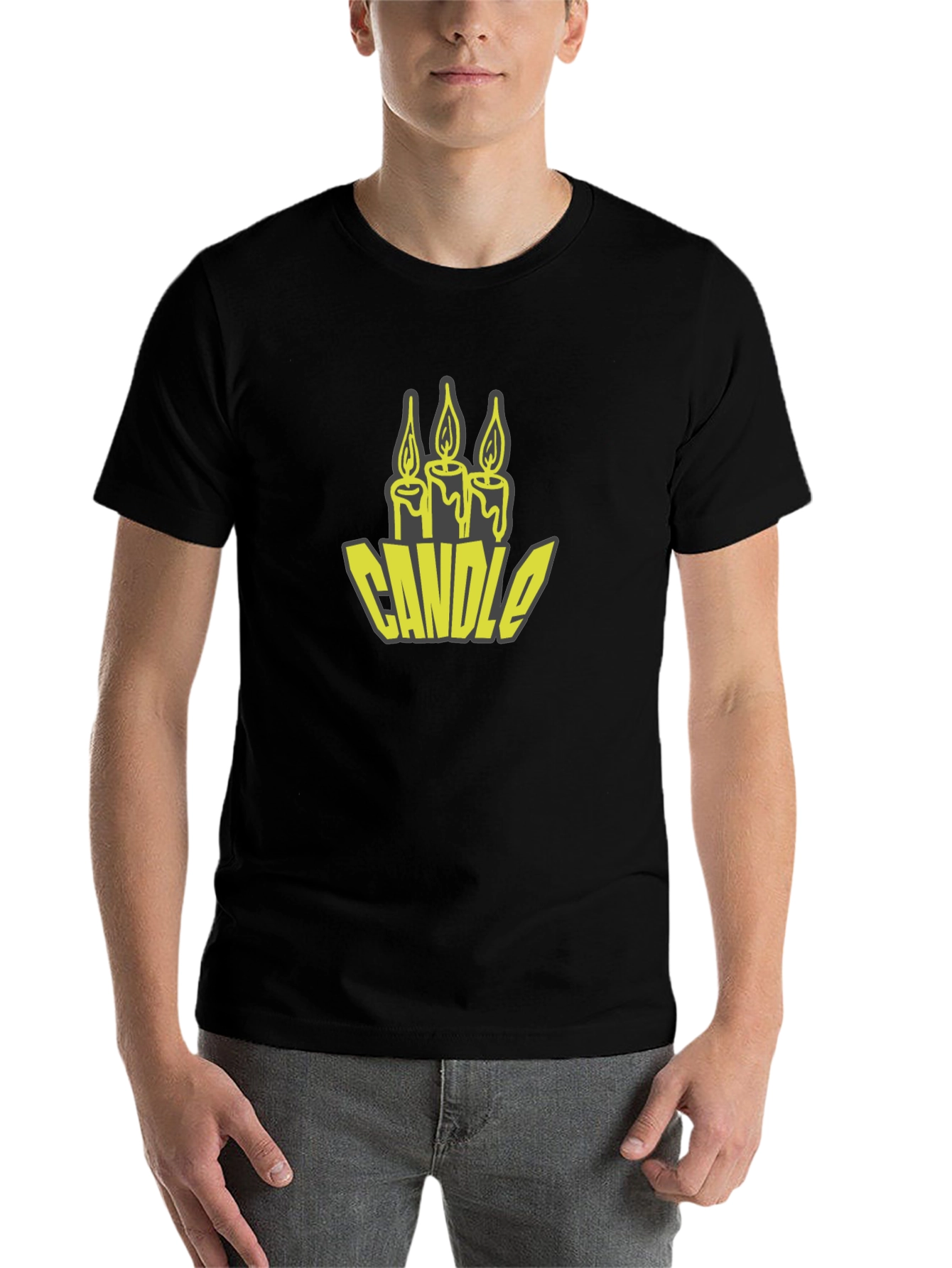 Black Candle Graphic Tee - Black Cotton T-Shirt view 7