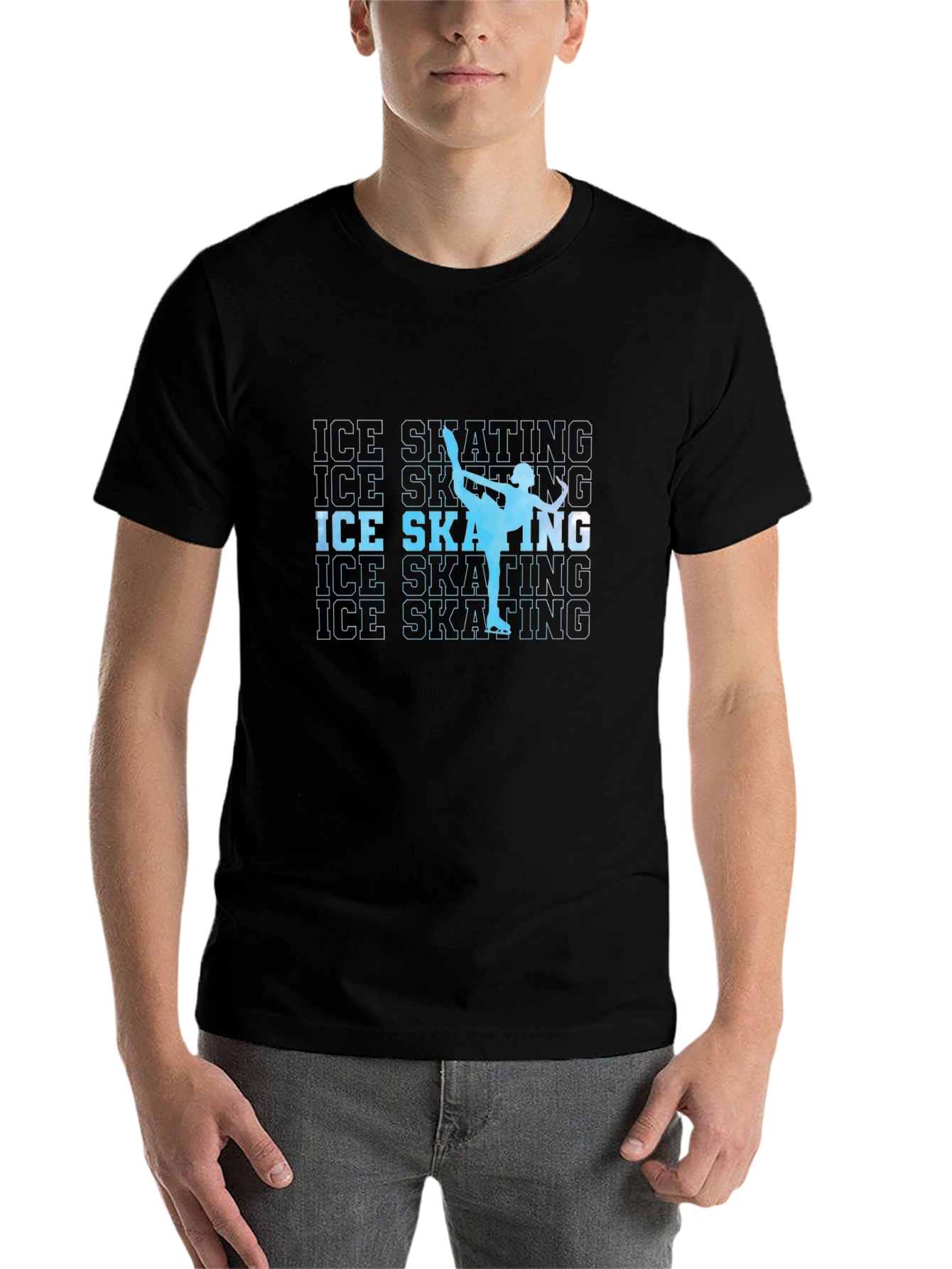 Ice Skating Silhouette Graphic T-Shirt - 7