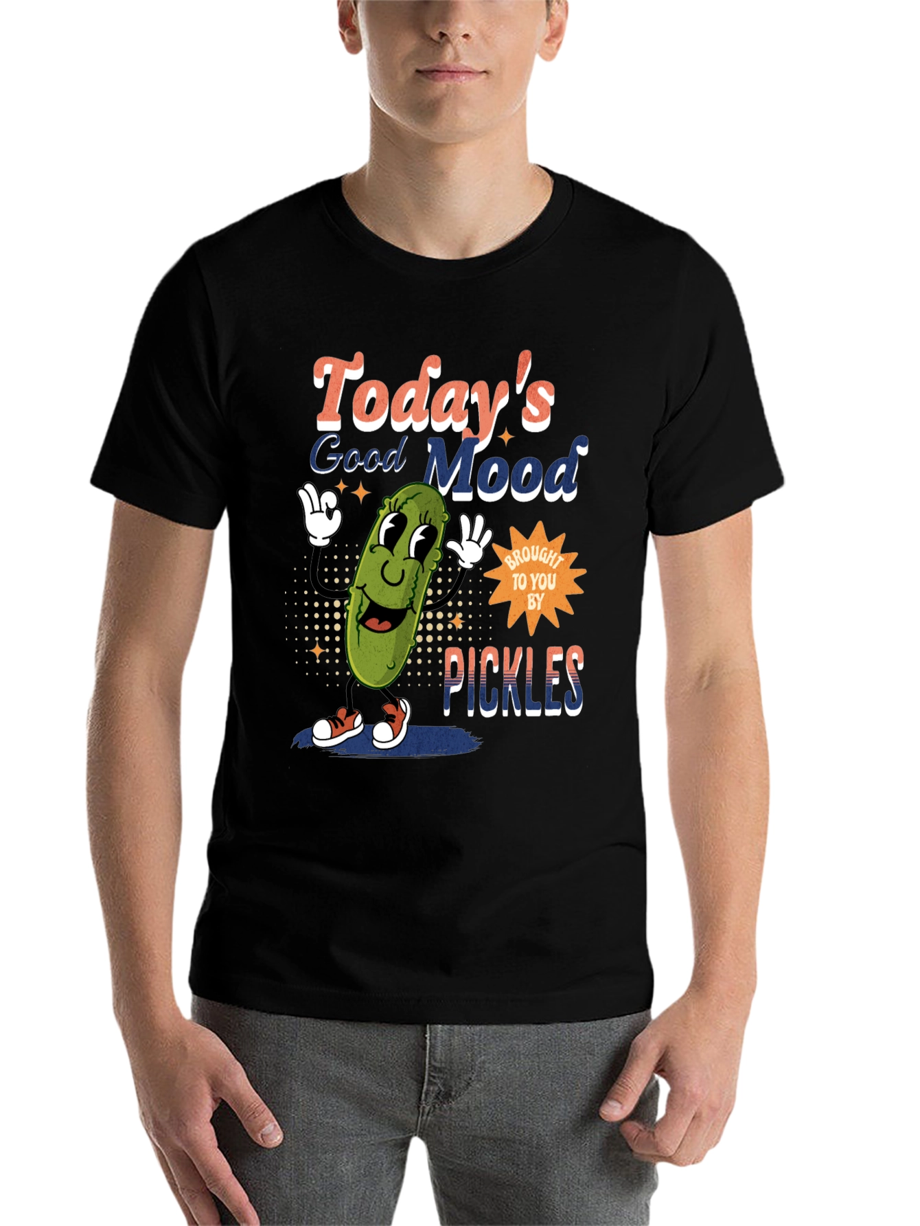Black Funny Pickle Graphic T-Shirt - Today's Good Mood view 7