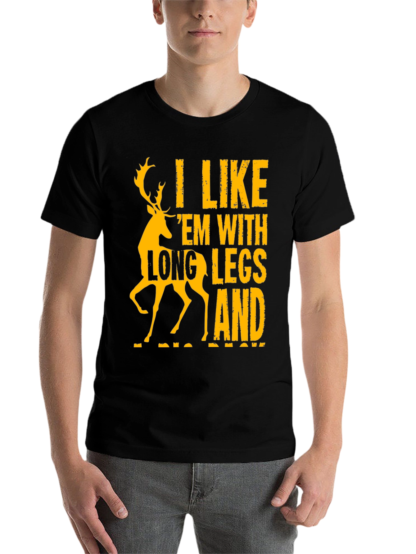 Black Deer Long Legs Graphic T-Shirt view 7
