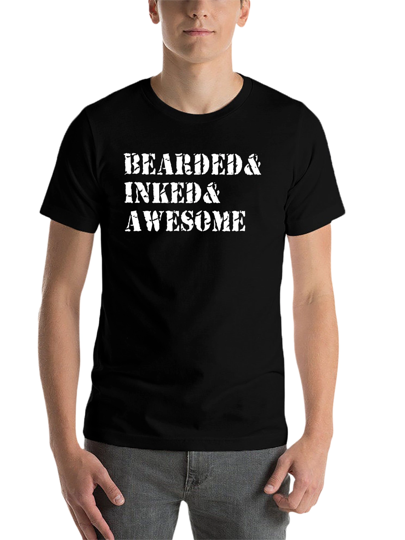 Black Bearded & Inked & Awesome Graphic Tee view 7