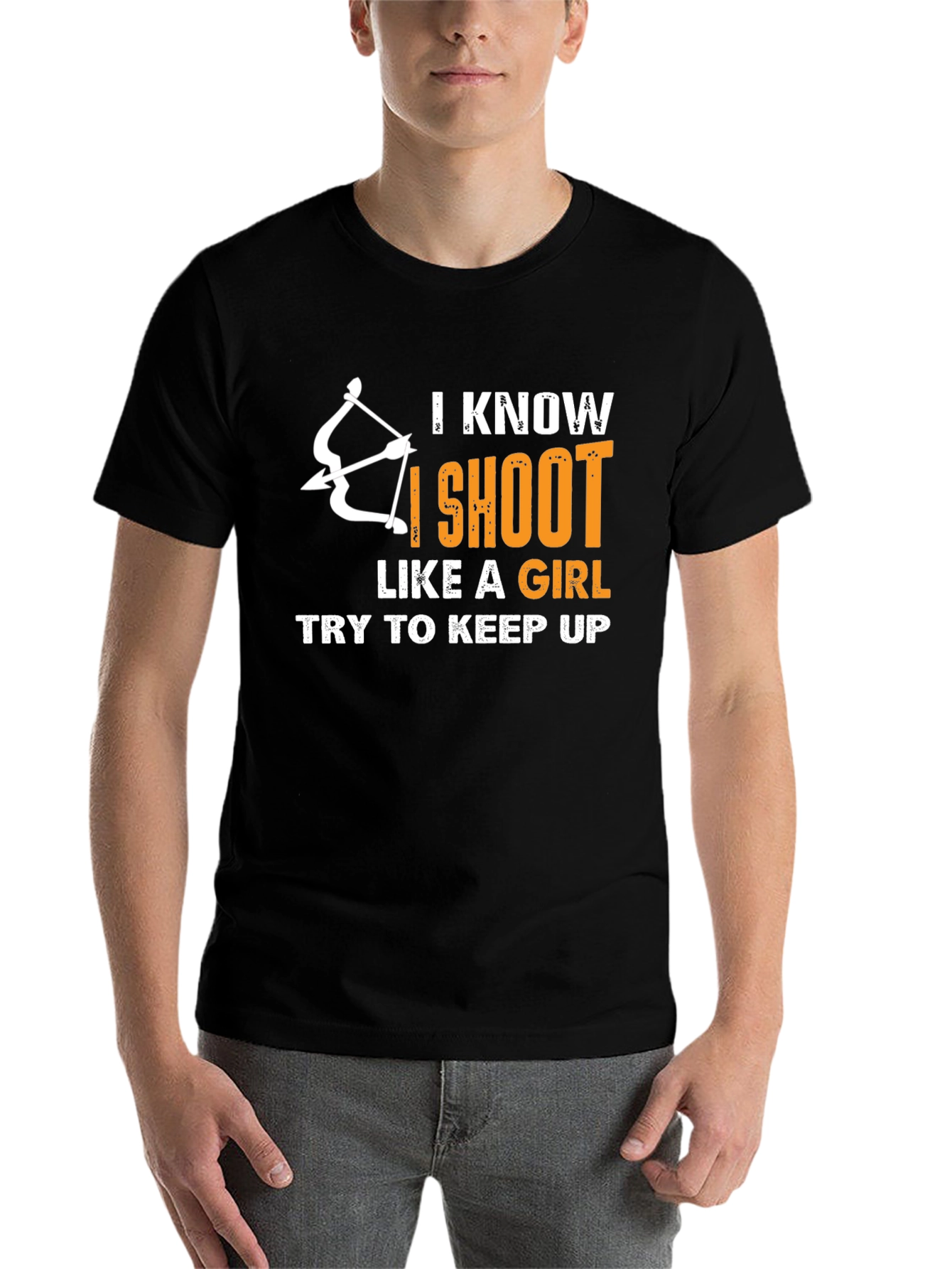 Black Archery Humor T-Shirt: I Shoot Like a Girl view 7
