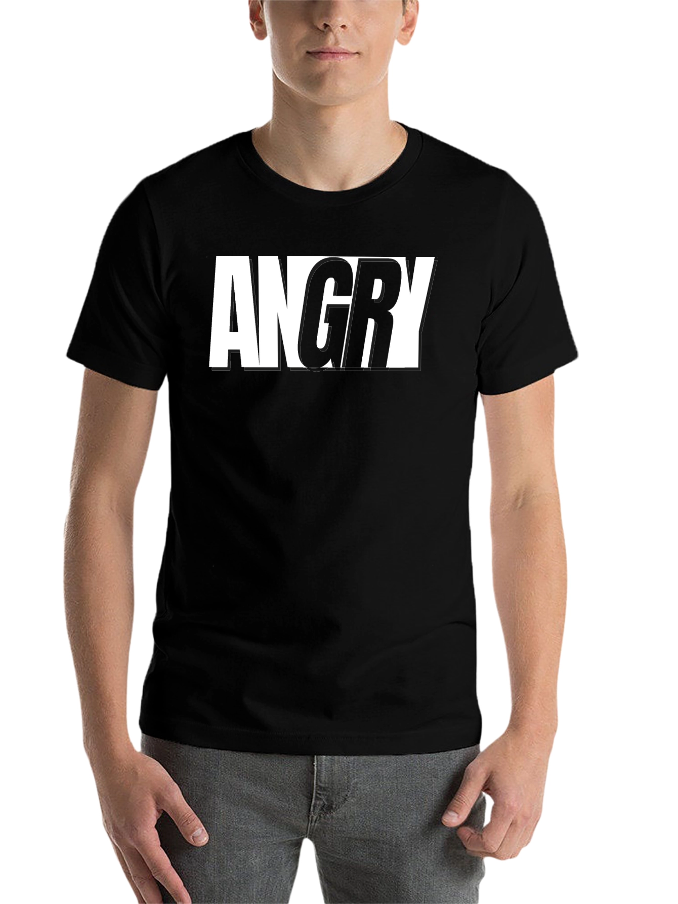 Black Angry Graphic T-Shirt - Bold Statement Tee view 7
