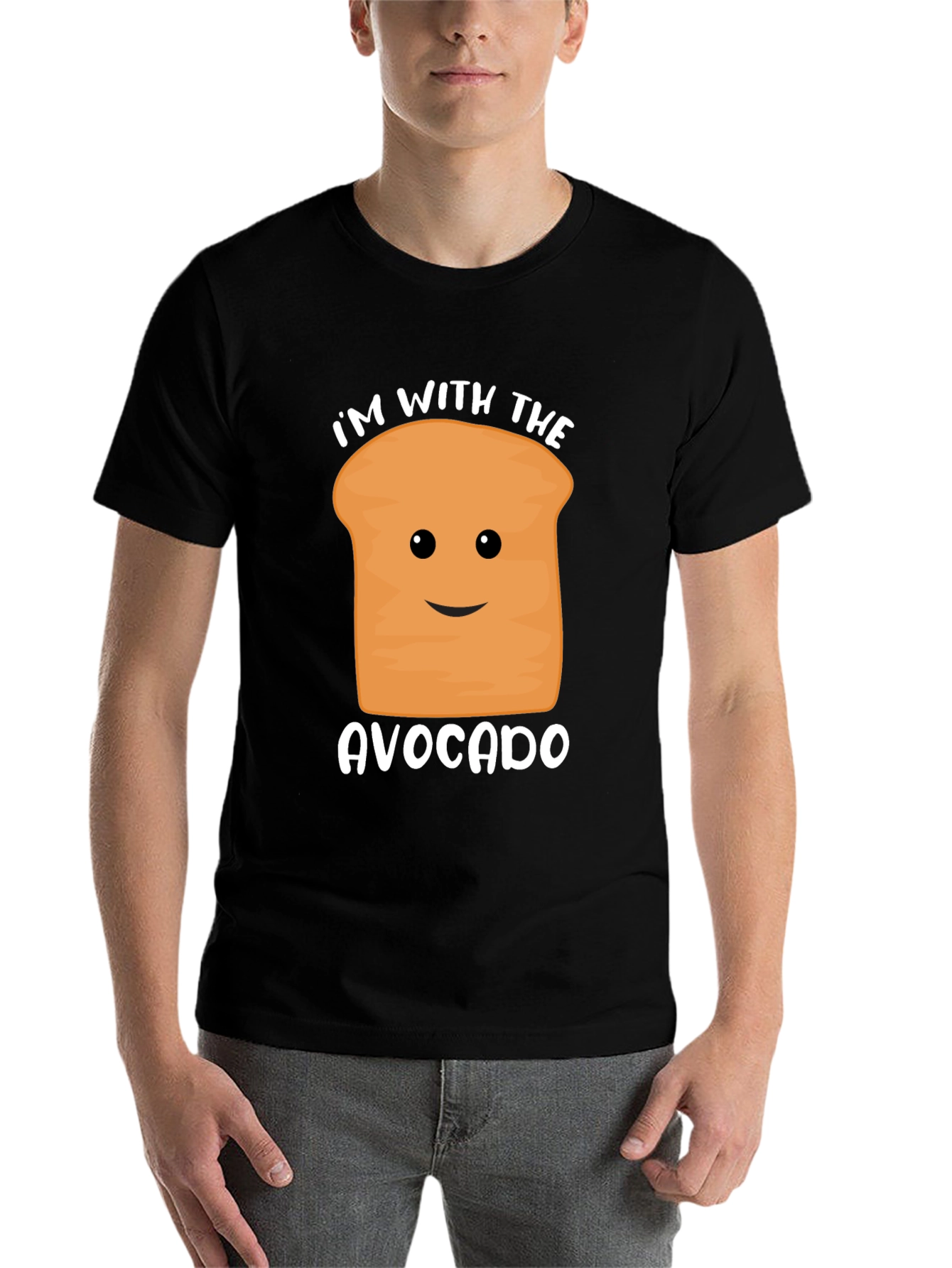Black I'm with the Avocado Funny Graphic Tee view 7