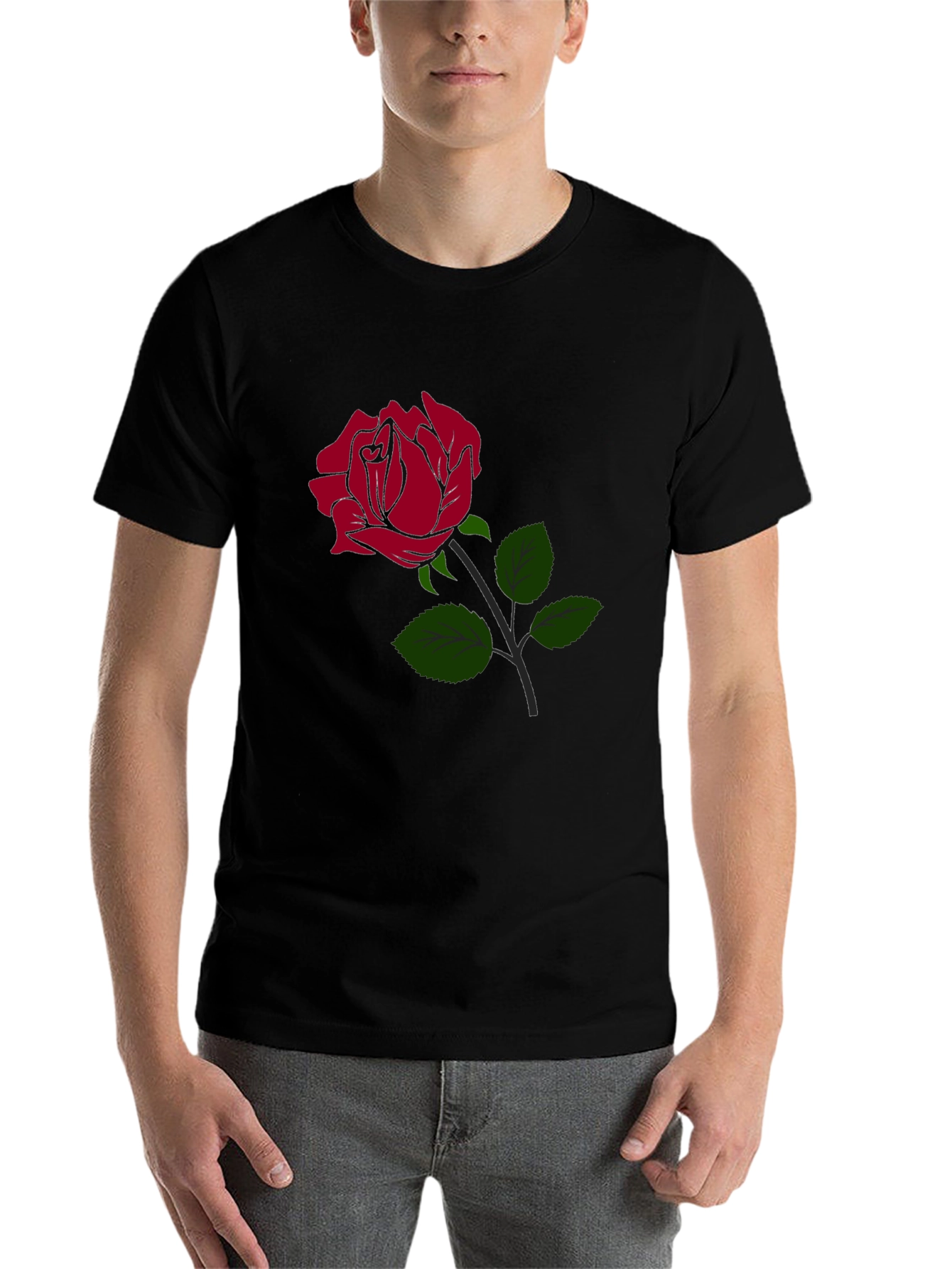 Black Rose Graphic Black T-Shirt view 7