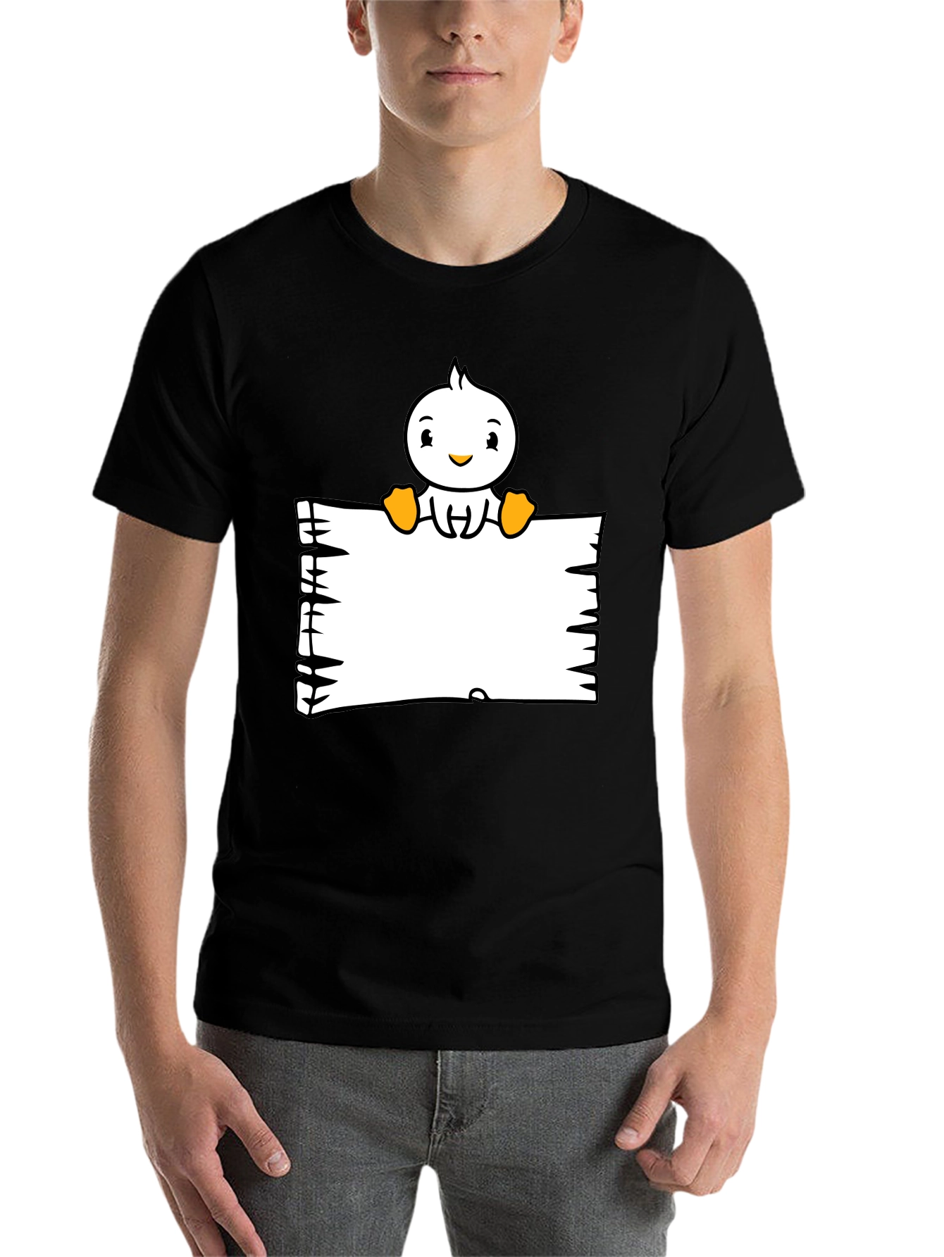 Black Duck Cartoon Graphic Black T-Shirt view 7