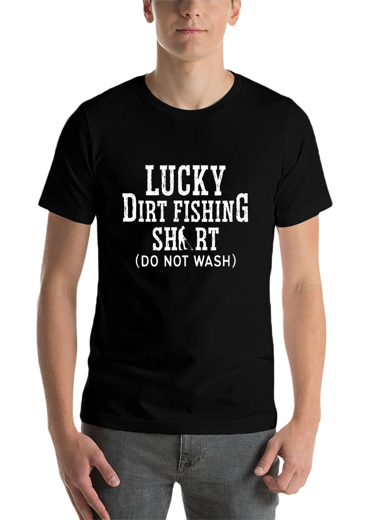 Black Lucky Dirt Fishing Short-Sleeve T-Shirt view 7