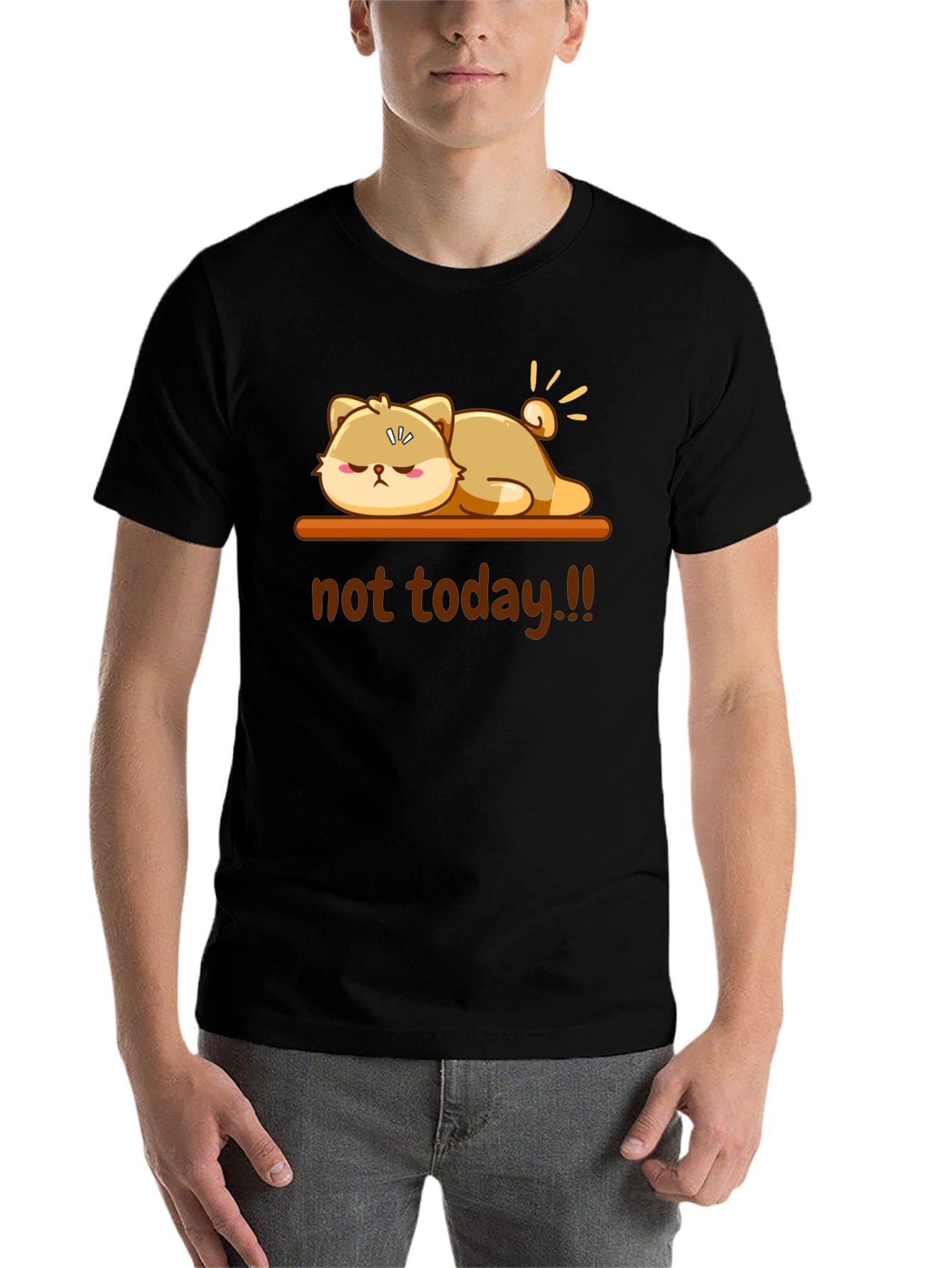 Black Not Today Funny Graphic T-Shirt view 7