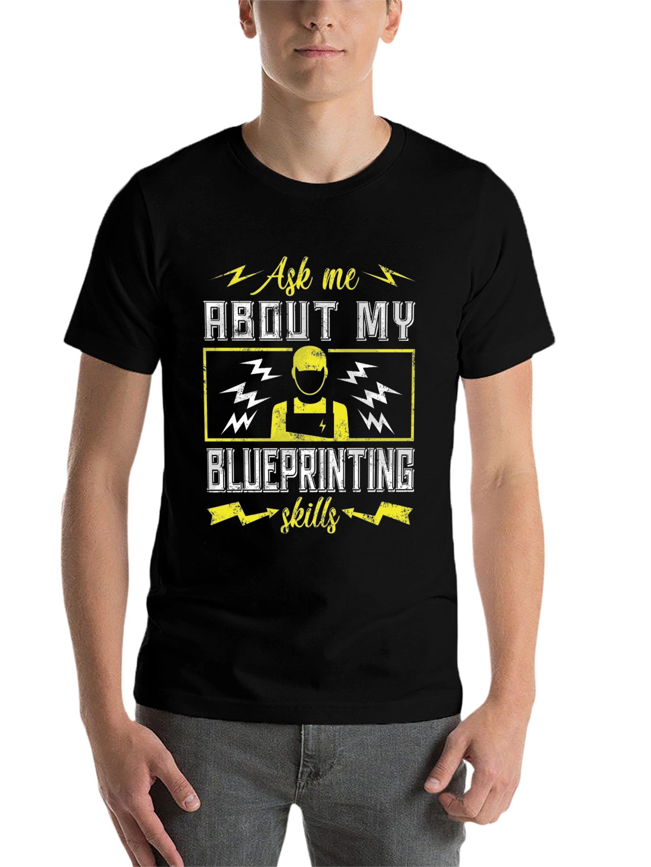Black Blueprint Skills T-Shirt - Ask Me About My Skills Tee view 7