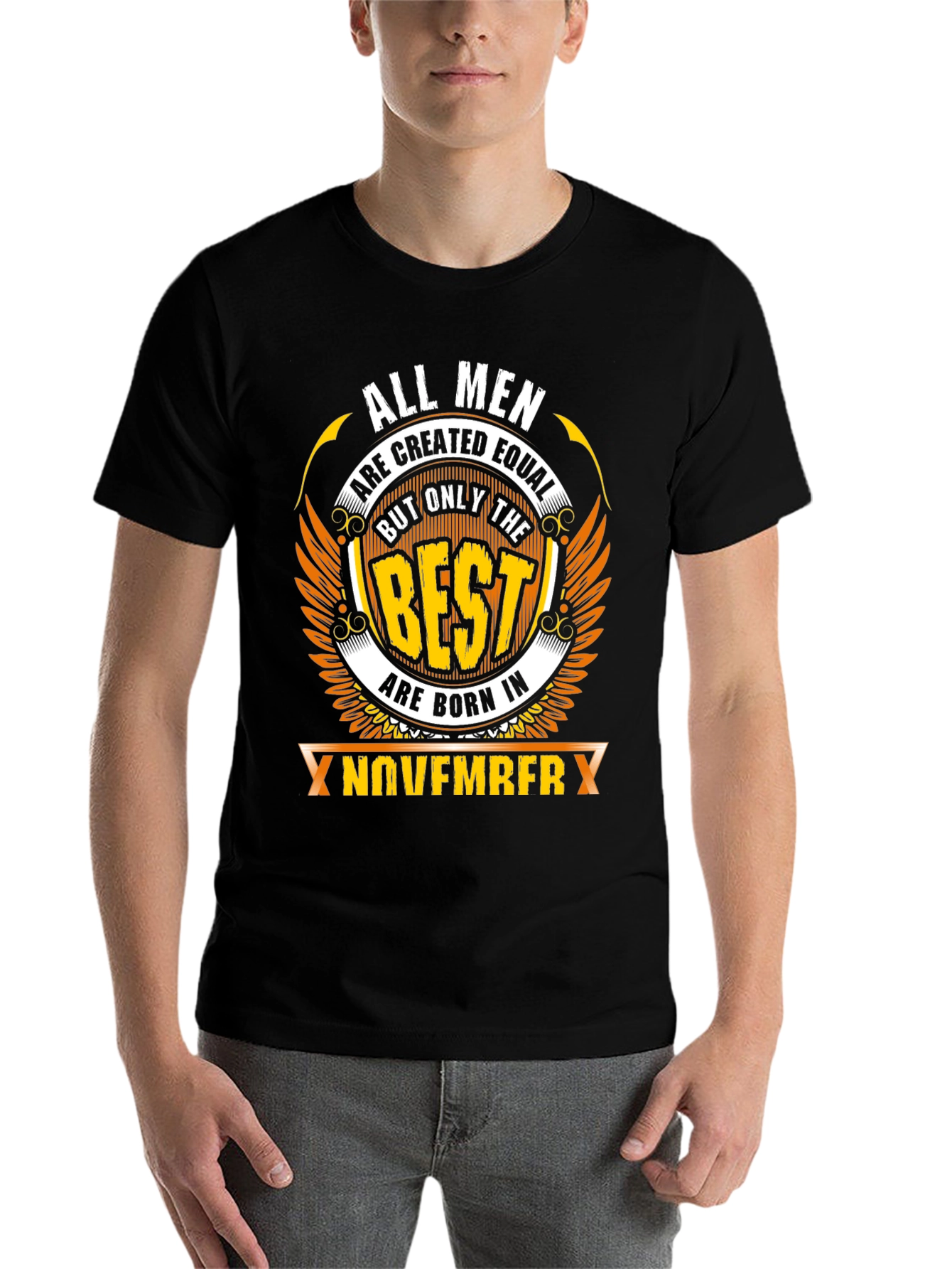 Black Best Men are Born in November T-Shirt view 7